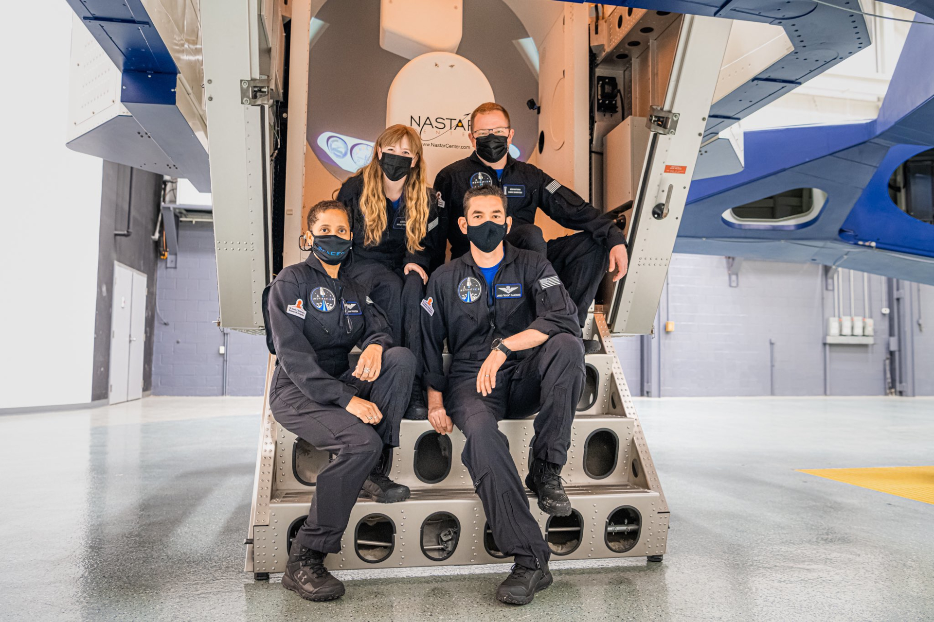 Inspiration4 crew at NASTAR training facility HD Wallpaper