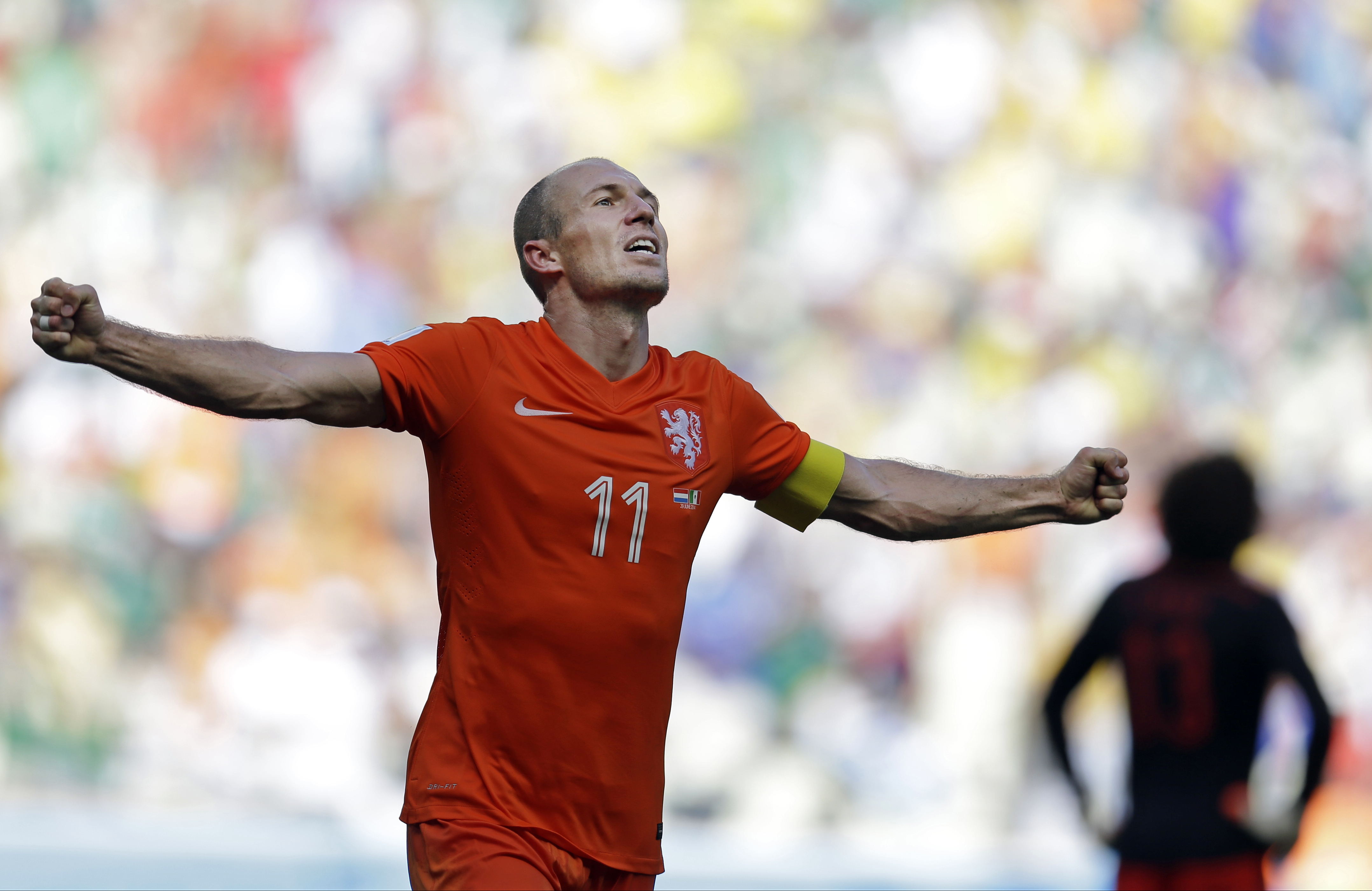 Arjen Robben celebrates for Netherlands National Football Team HD Wallpaper