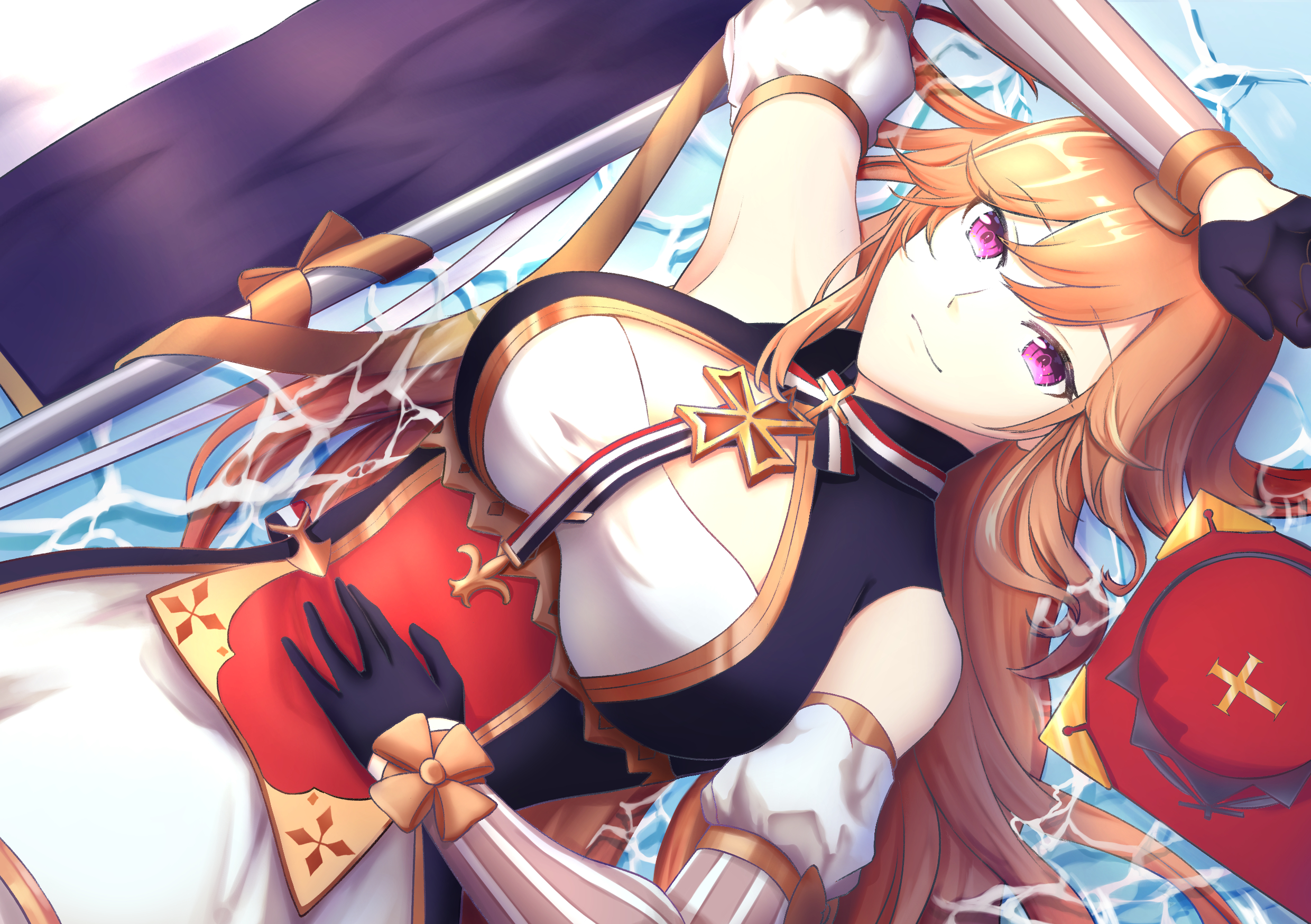 Azur Lane Richelieu relaxing in water HD Wallpaper
