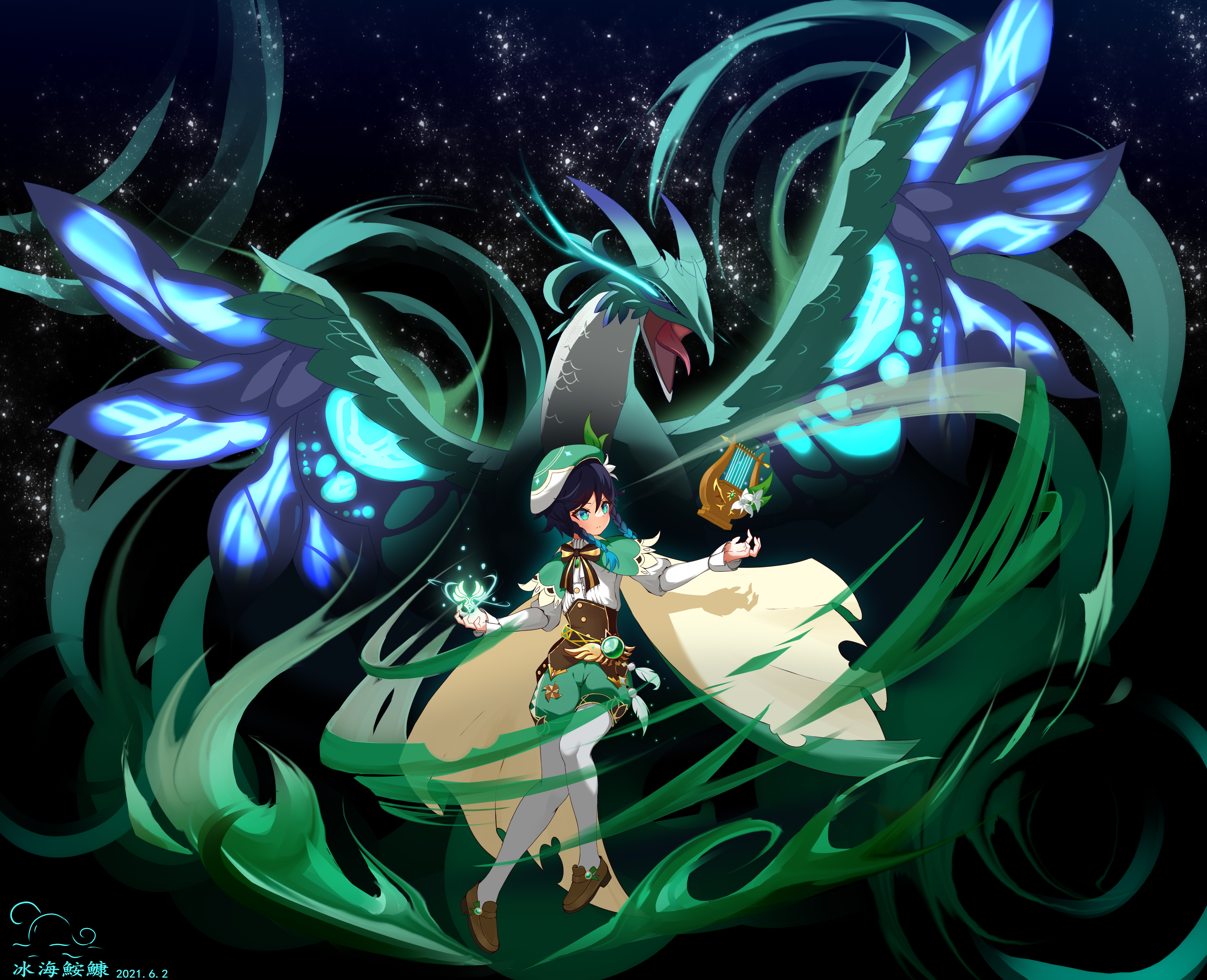 Venti and Dvalin from Genshin Impact 4K HD Wallpaper
