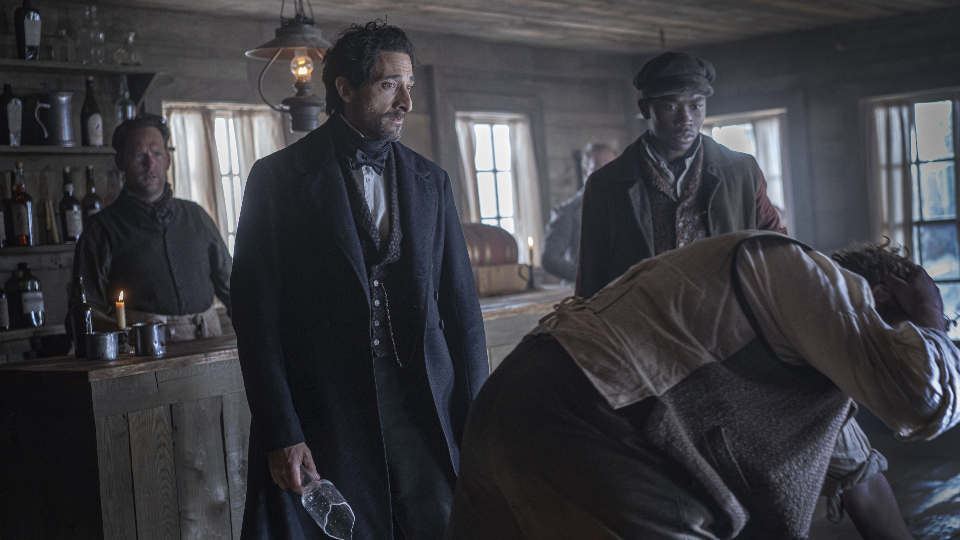 Adrien Brody in Chapelwaite holding a broken glass HD Wallpaper