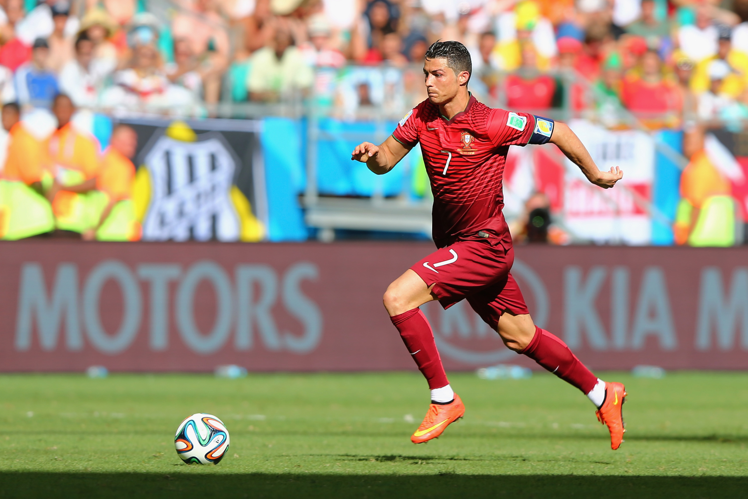 Cristiano Ronaldo running for Portugal National Football Team HD Wallpaper