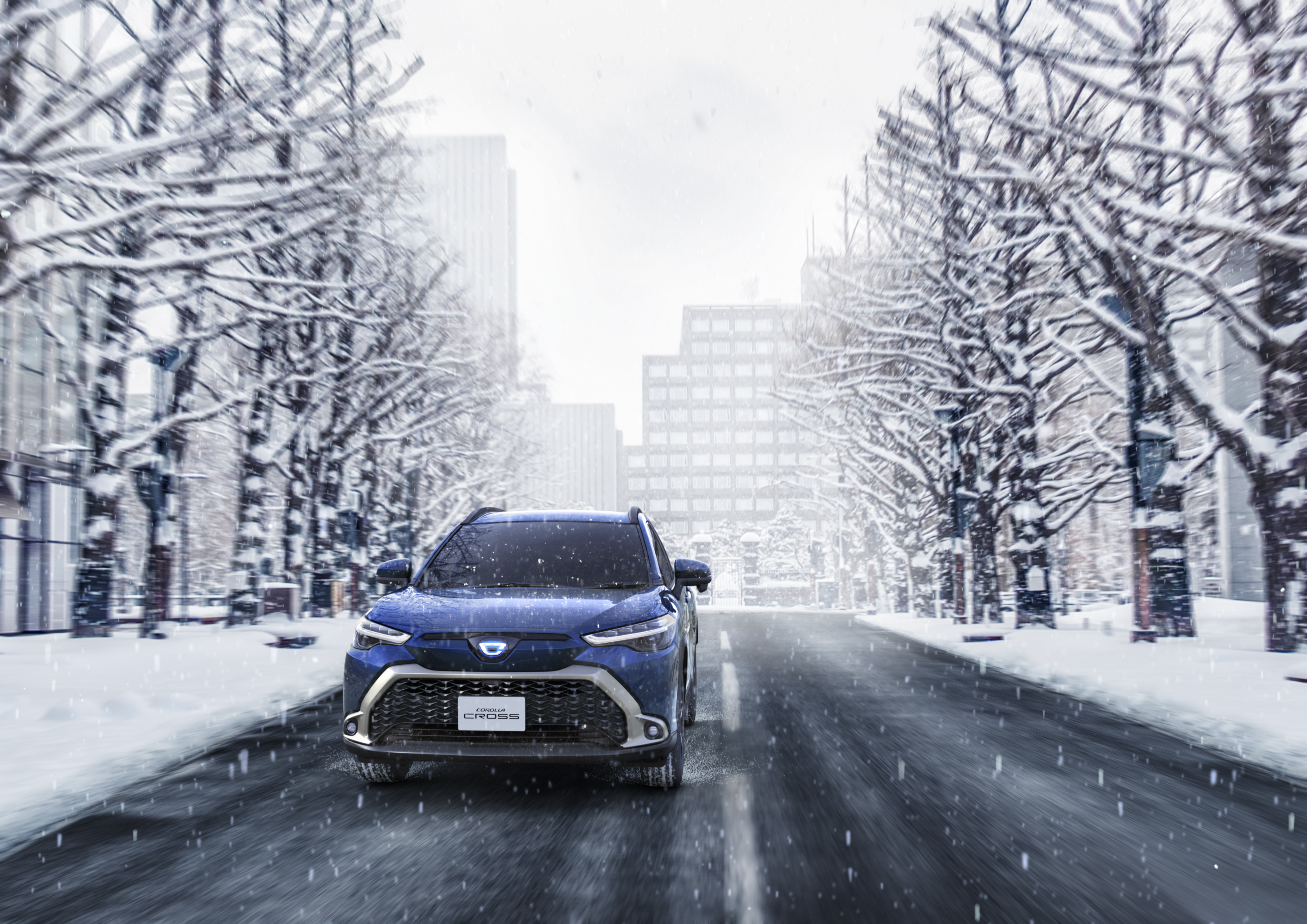 Toyota Corolla Cross Hybrid SUV in Winter HD Wallpaper