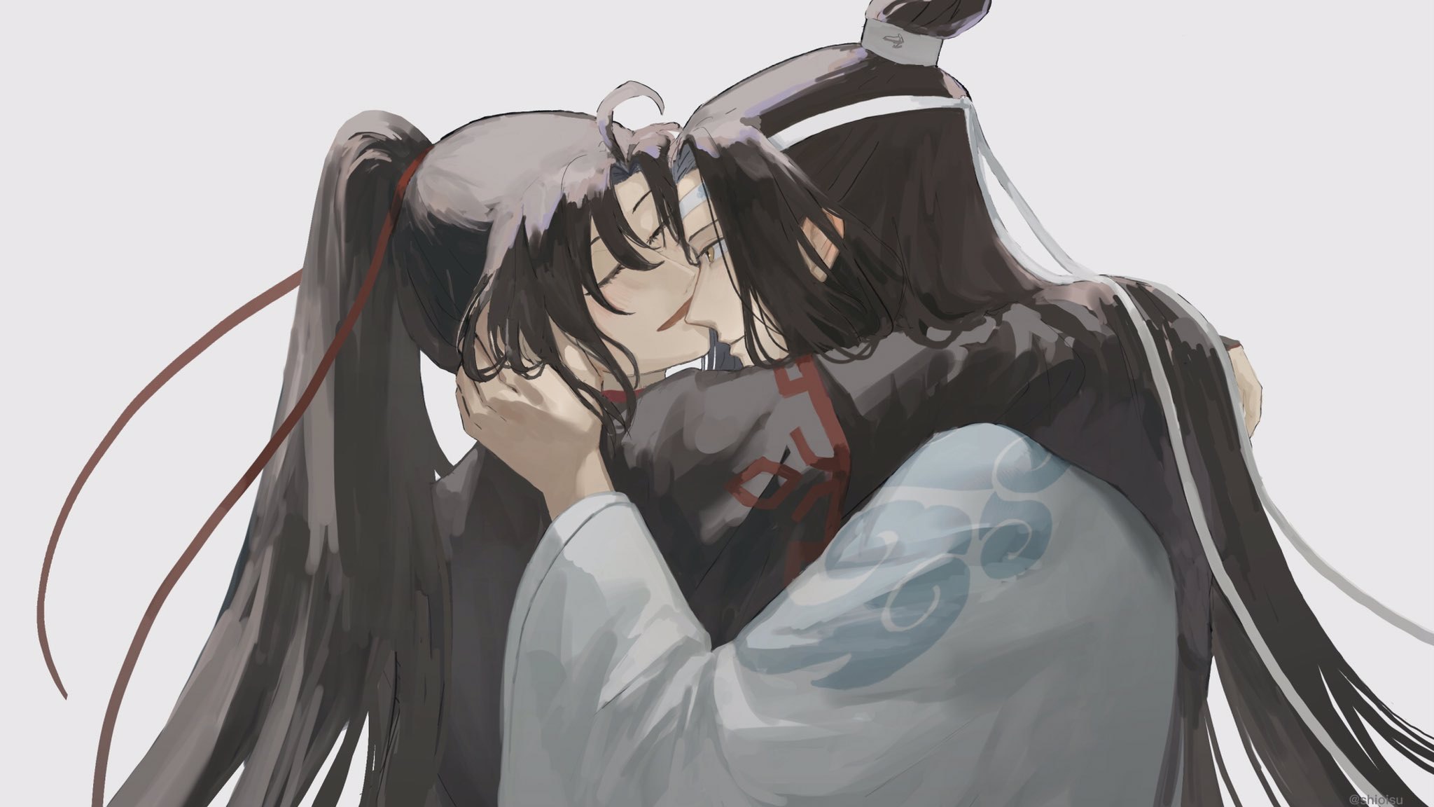 Mo Dao Zu Shi: Lan Wangji and Wei Wuxian Kiss HD Wallpaper