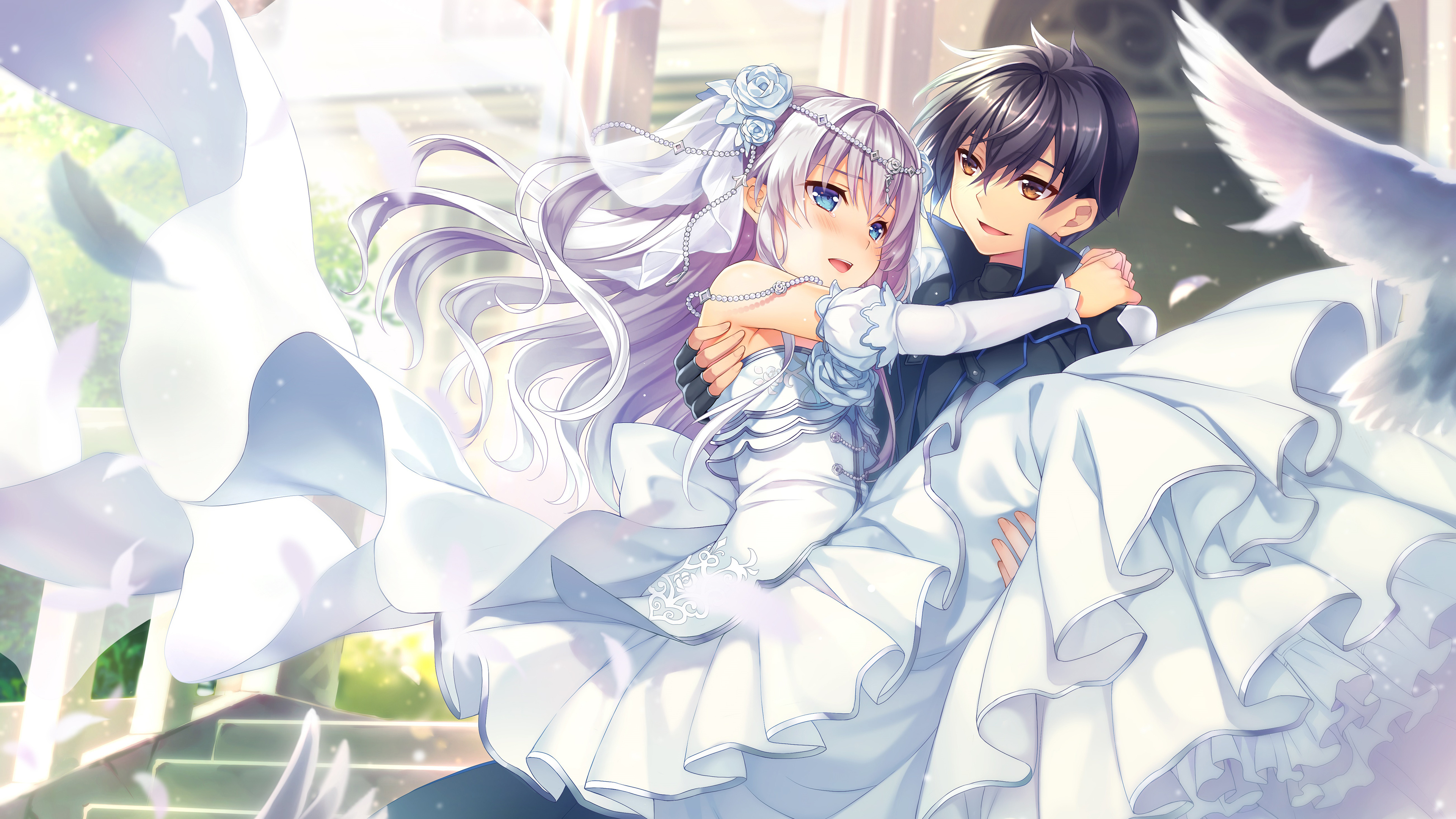 Seirei Gensouki Rio and Ceria Clair Wedding Bridal Carry HD Wallpaper