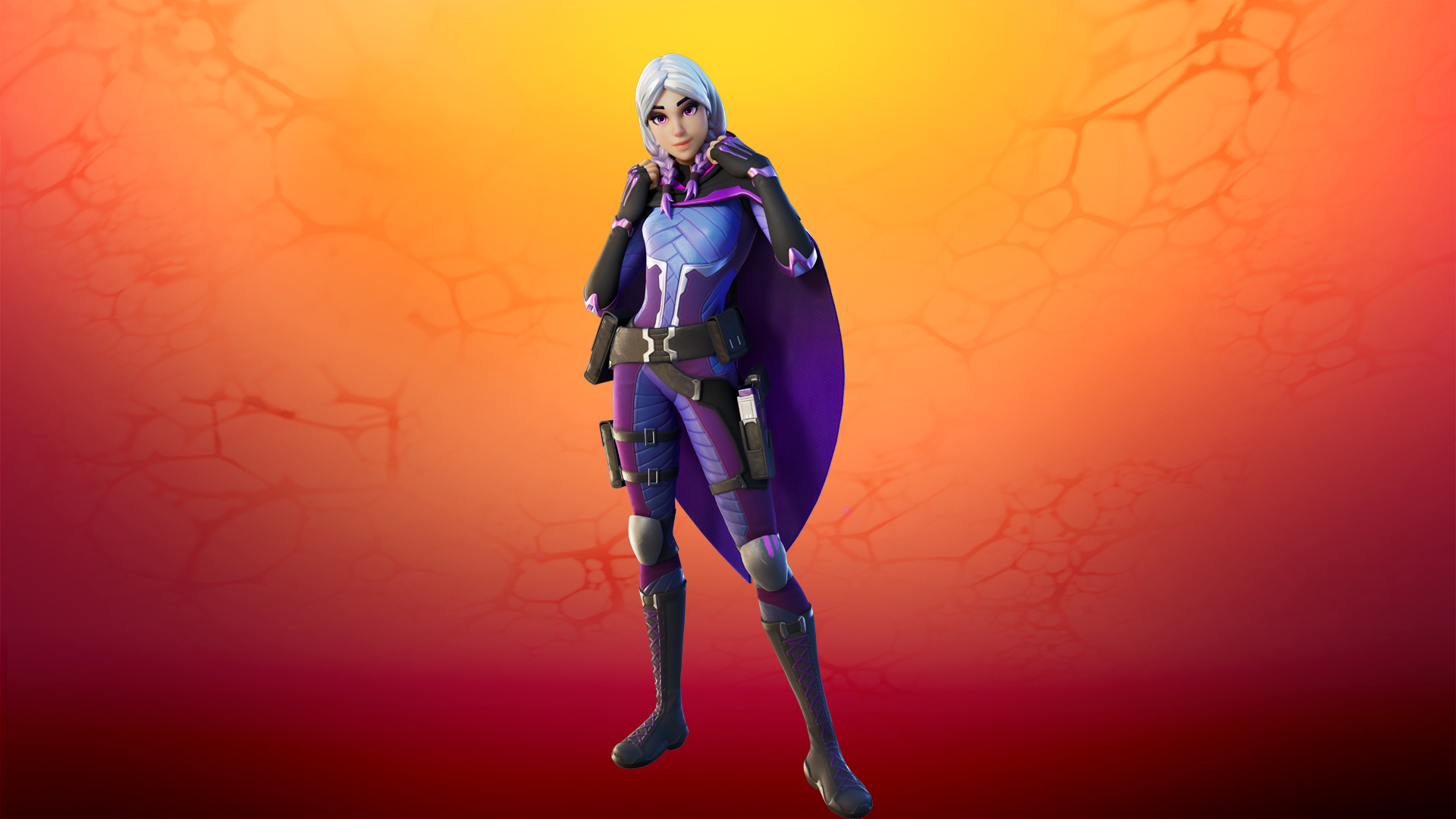 Fortnite Torin character with purple cape and pistols HD Wallpaper