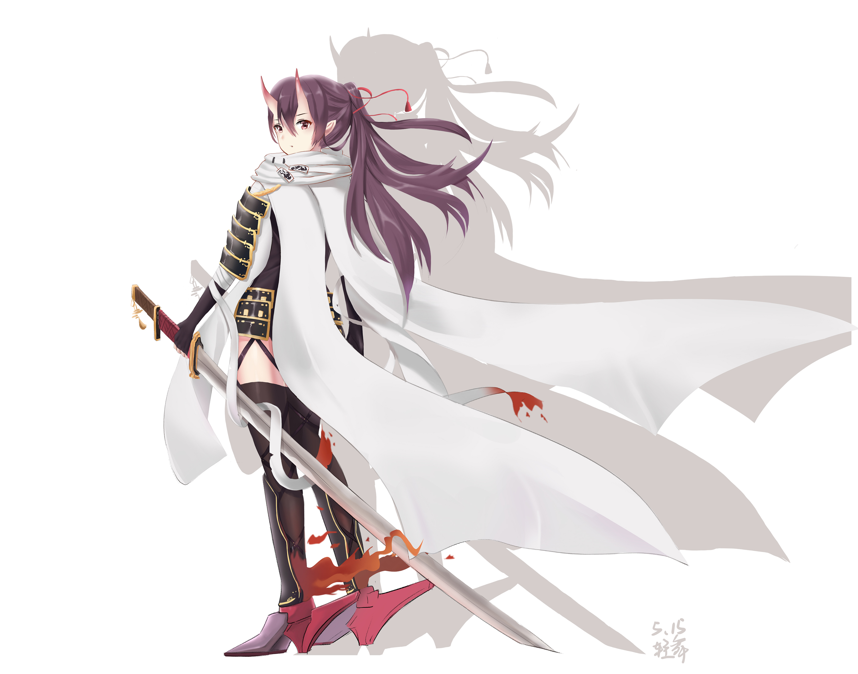 Azur Lane Izumo: Oni Samurai Warrior HD Wallpaper