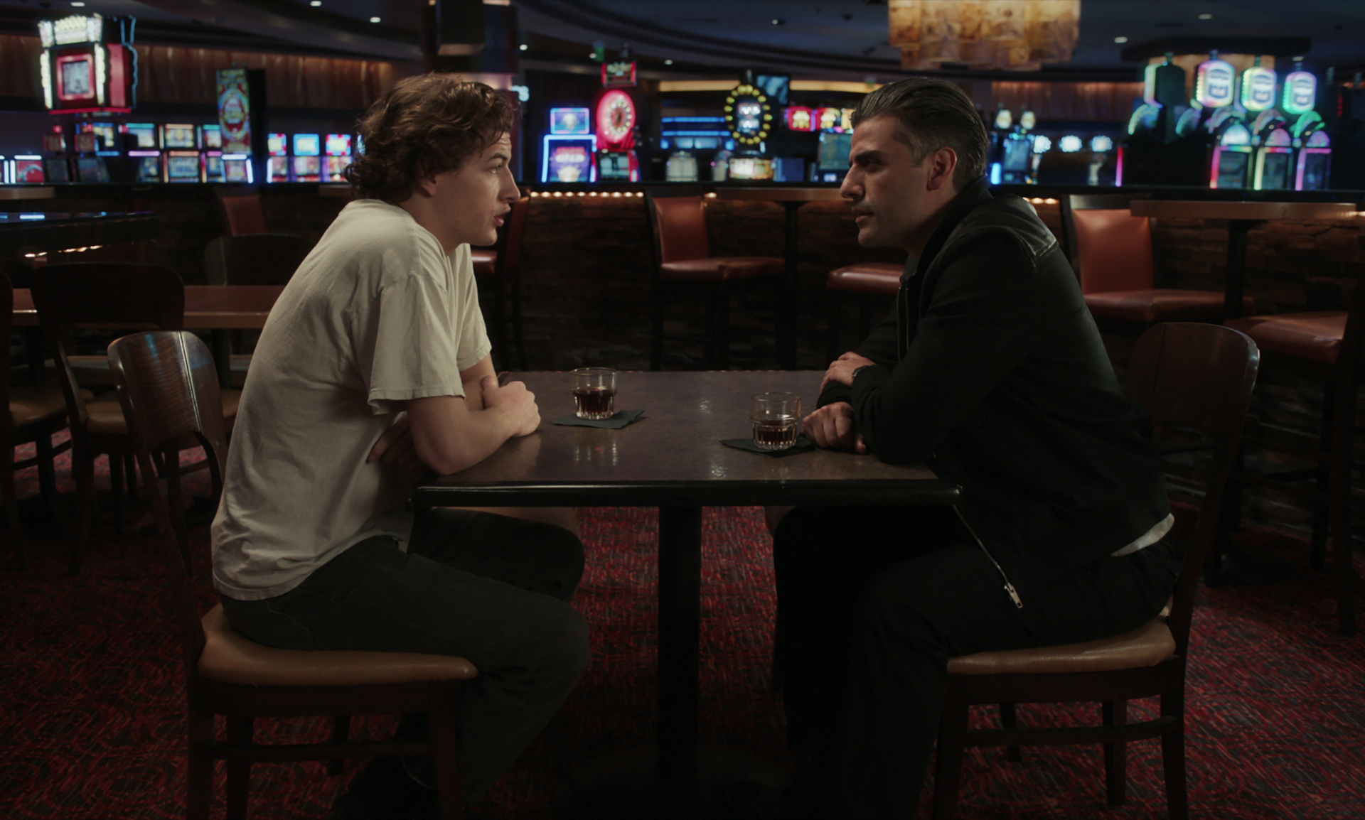 Oscar Isaac and Tye Sheridan in The Card Counter HD Wallpaper