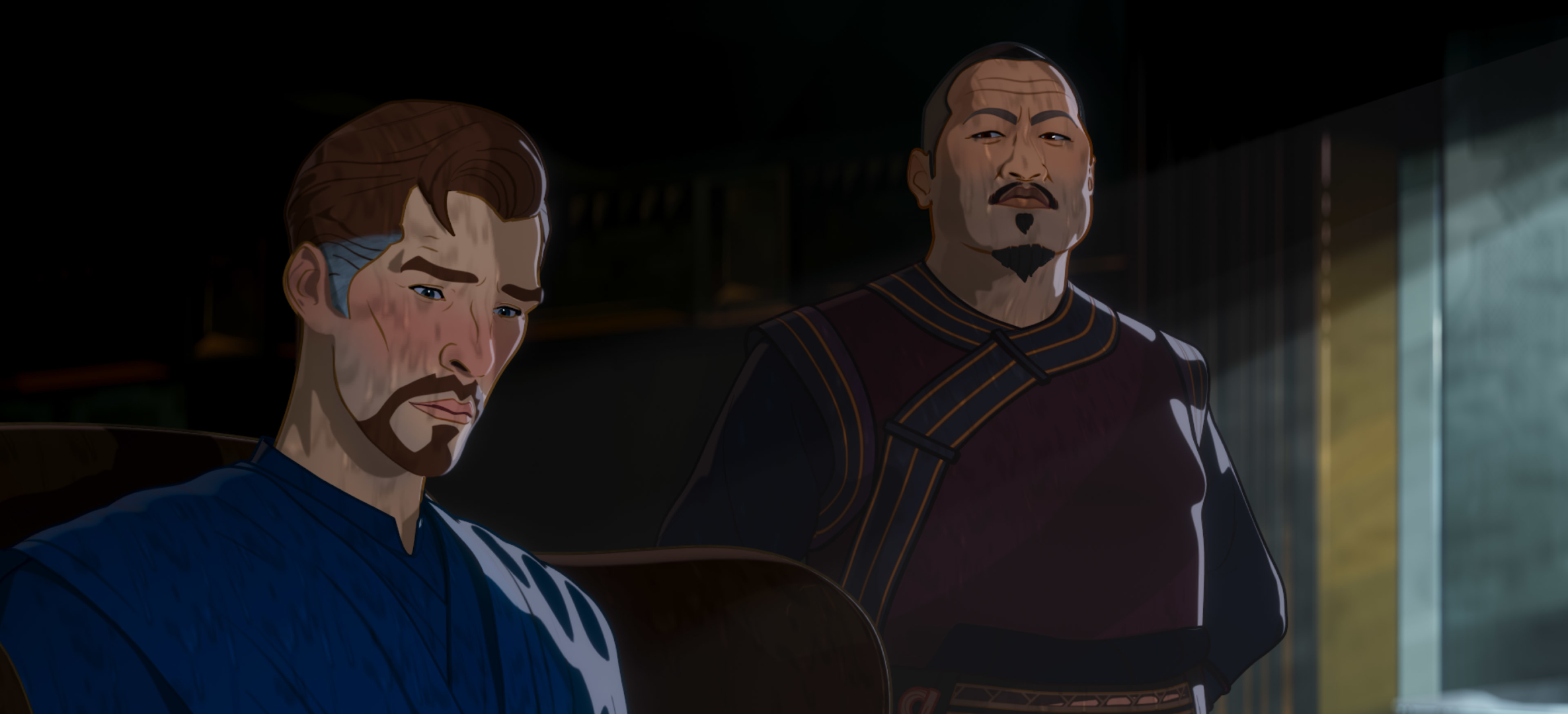What If...? Doctor Strange and Wong in a serious moment HD Wallpaper