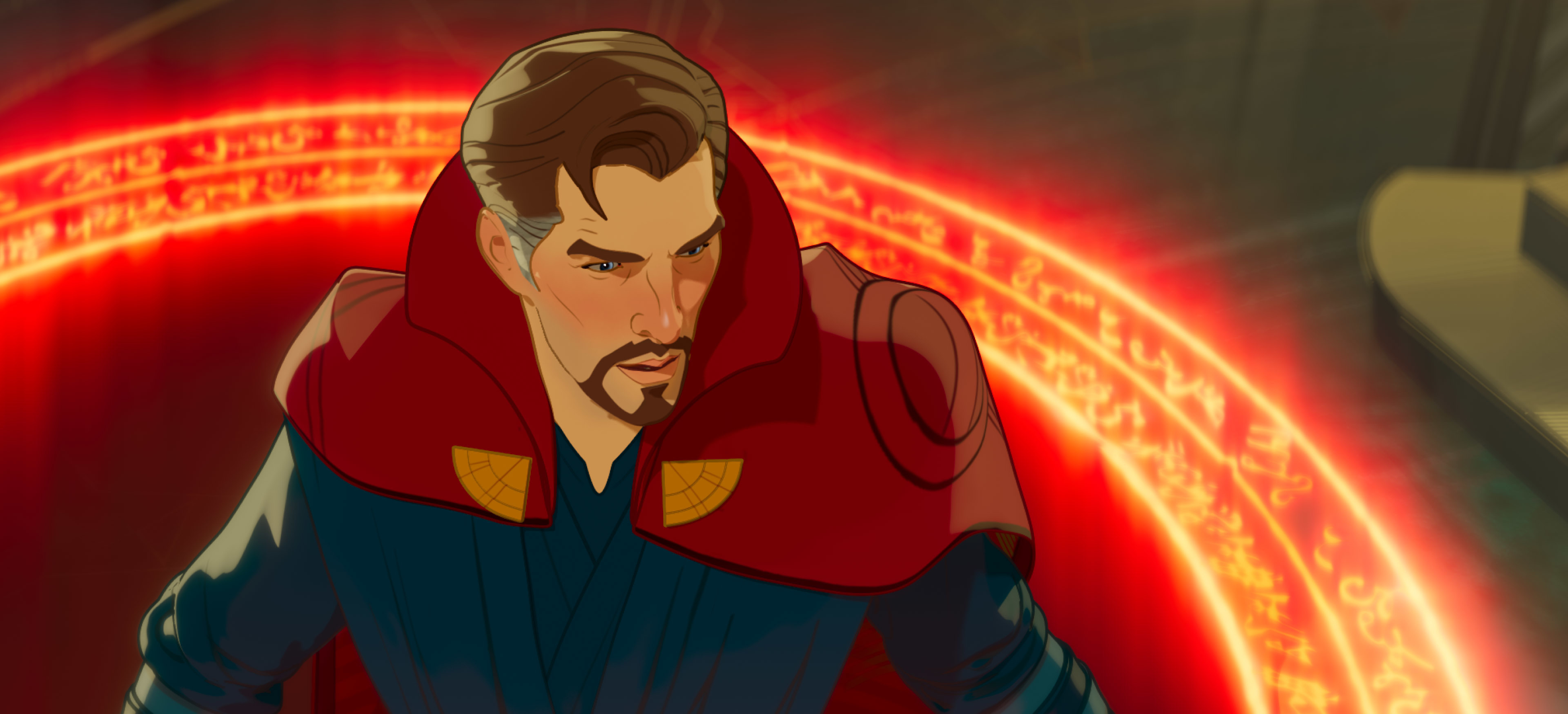 Doctor Strange casting red magic in What If...? HD Wallpaper