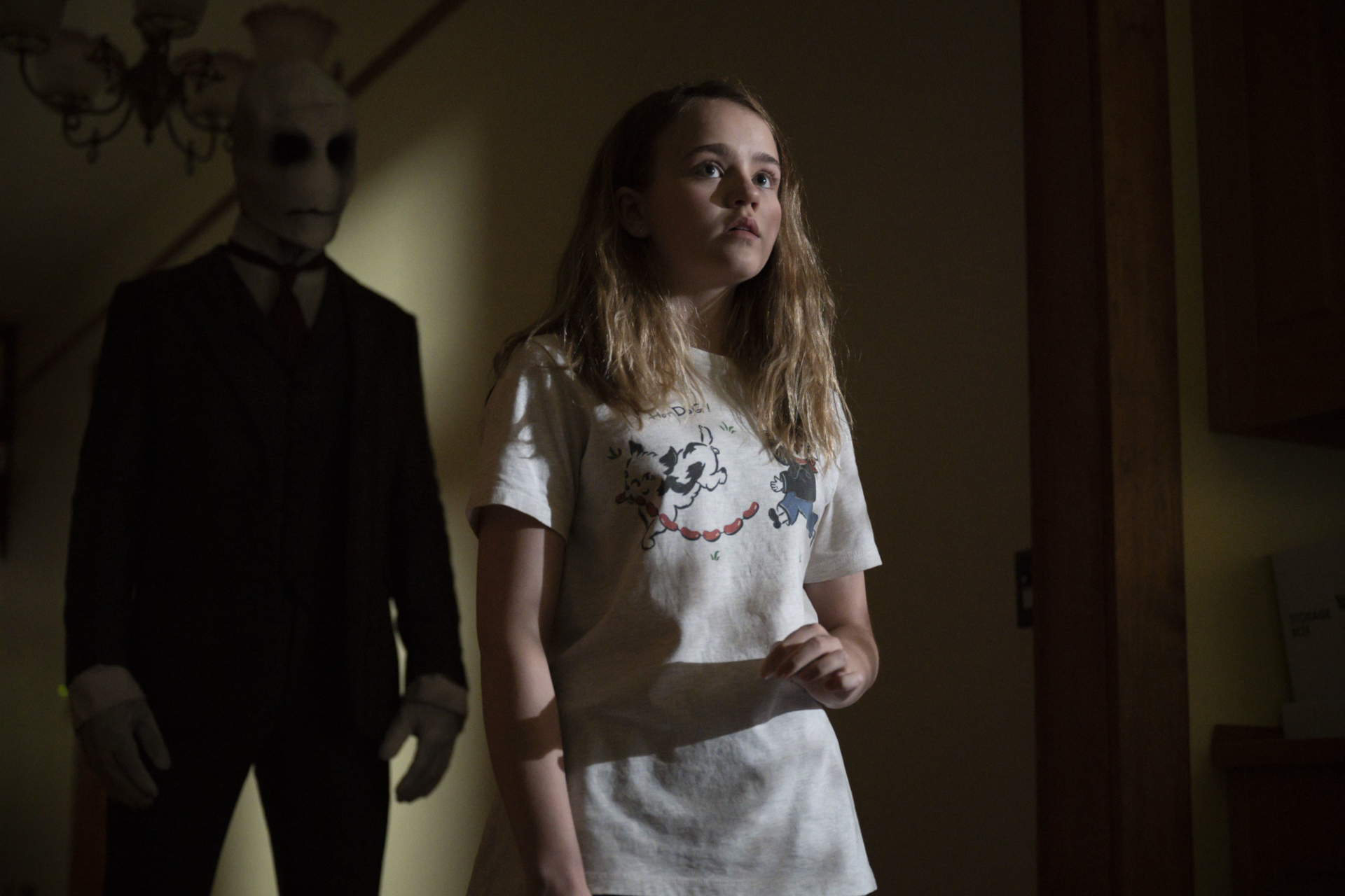 Megan Scott faces masked figure in Just Beyond HD Wallpaper