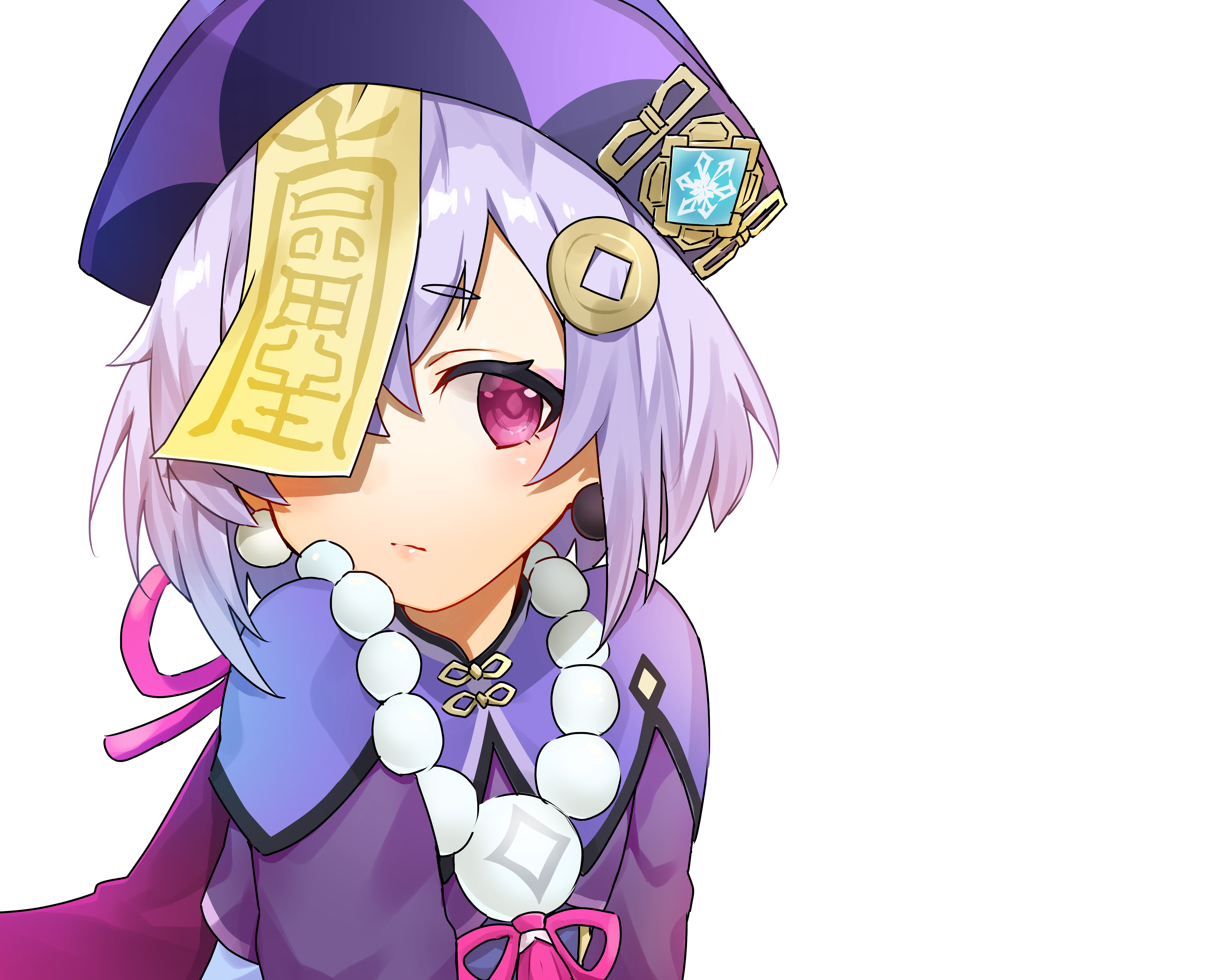 Qiqi Genshin Impact with Talisman HD Wallpaper