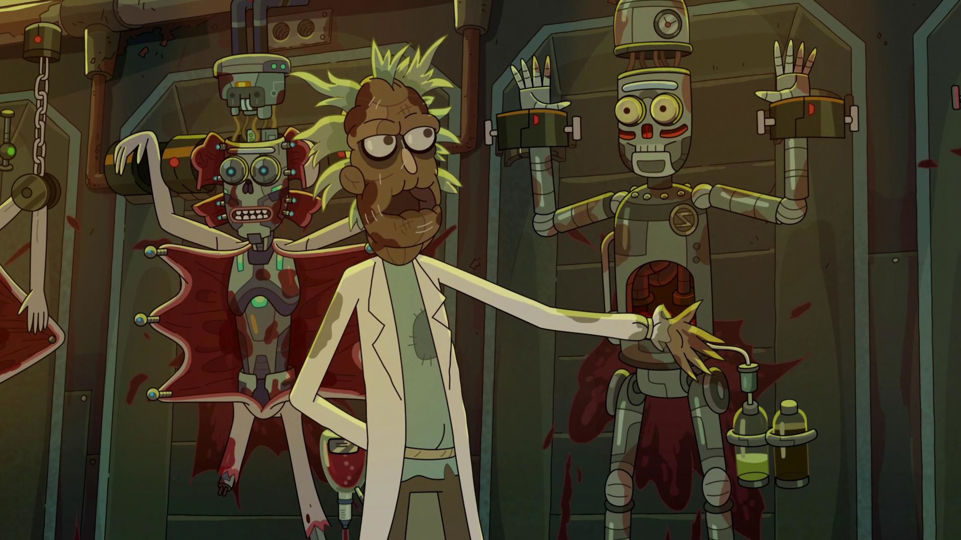Rick Sanchez's gruesome robot experiments HD Wallpaper