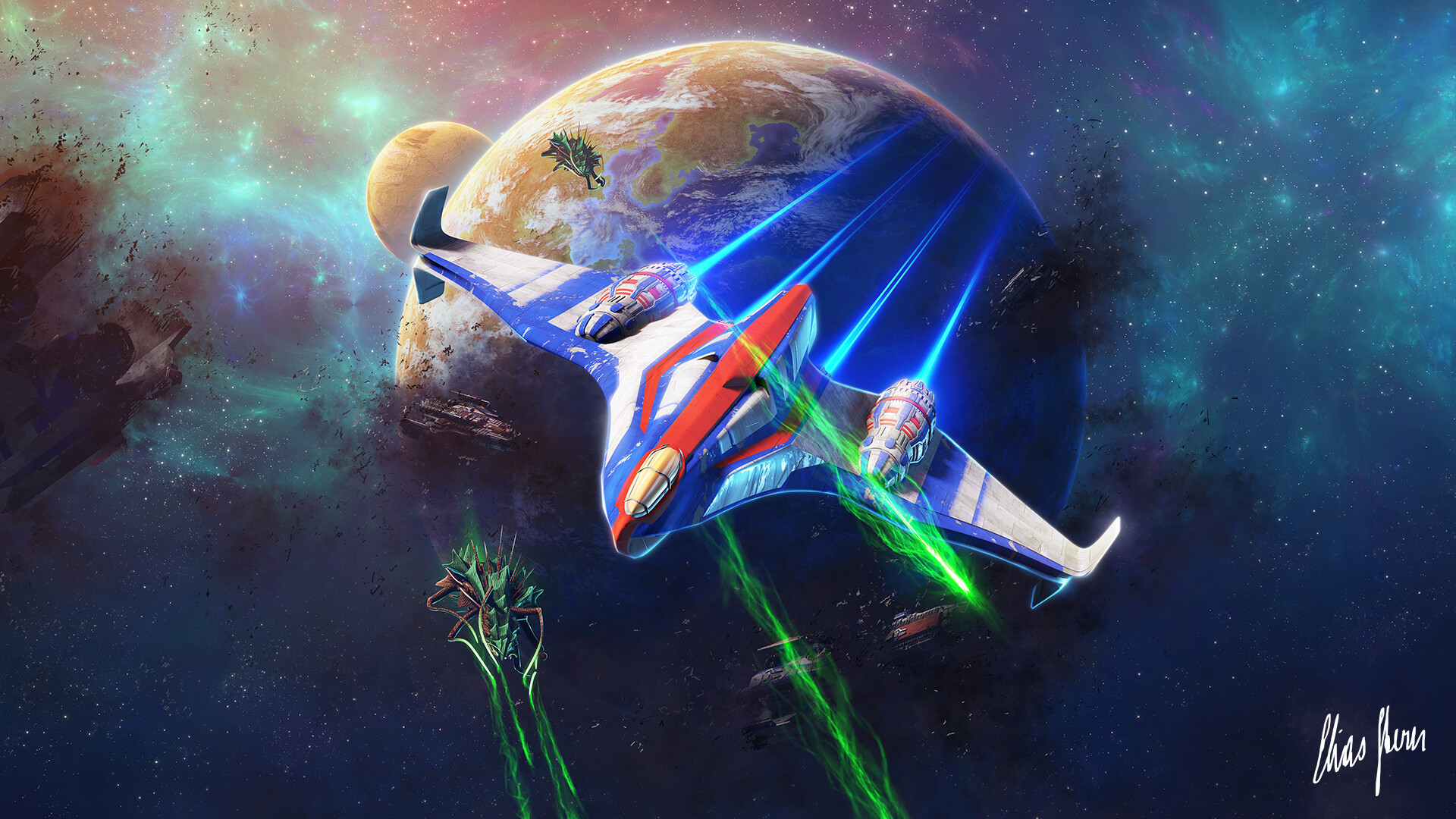 Futuristic Spaceship Battles Rogue Swarm HD Wallpaper