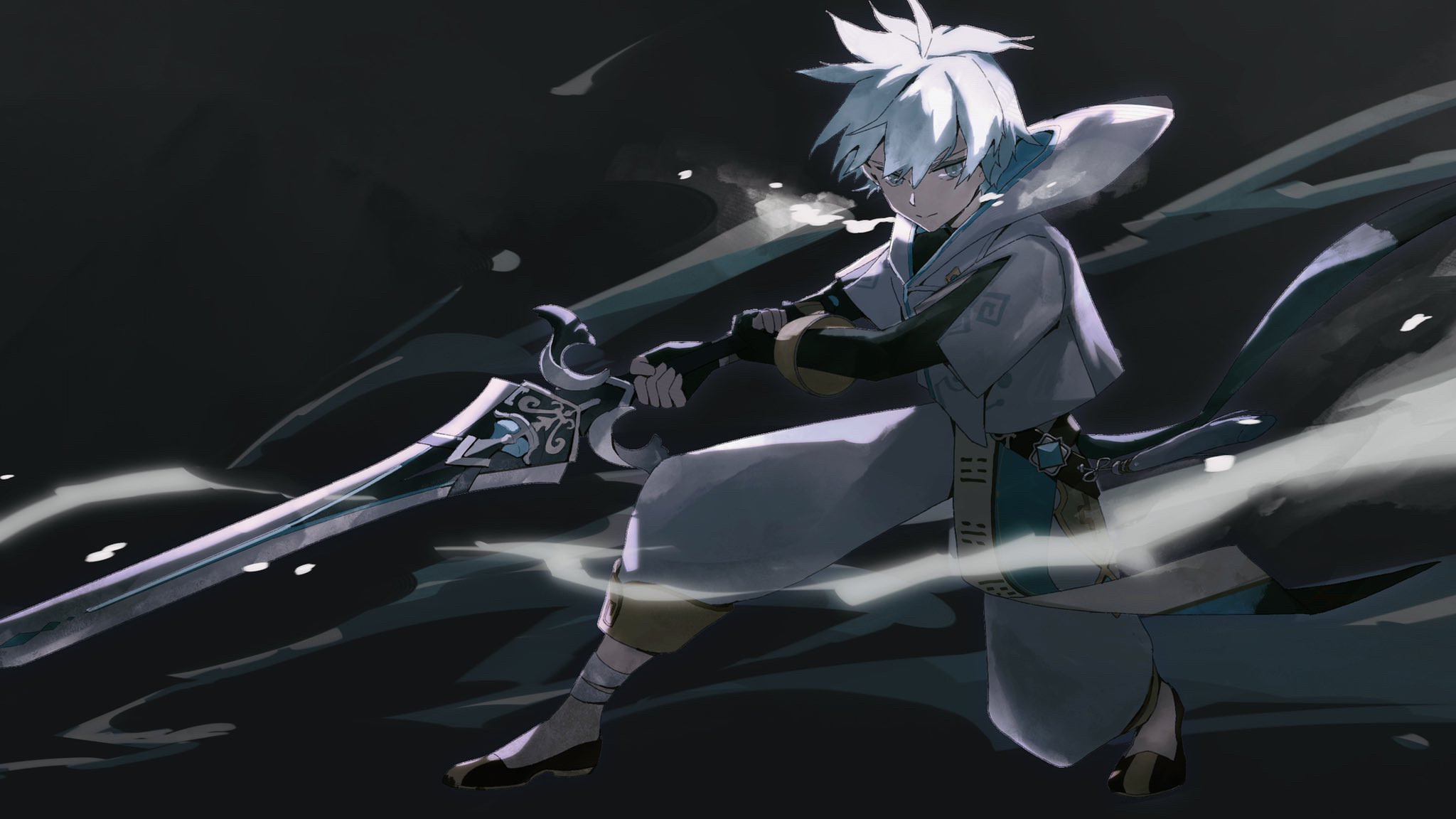 Chongyun (Genshin Impact) wielding a greatsword HD Wallpaper