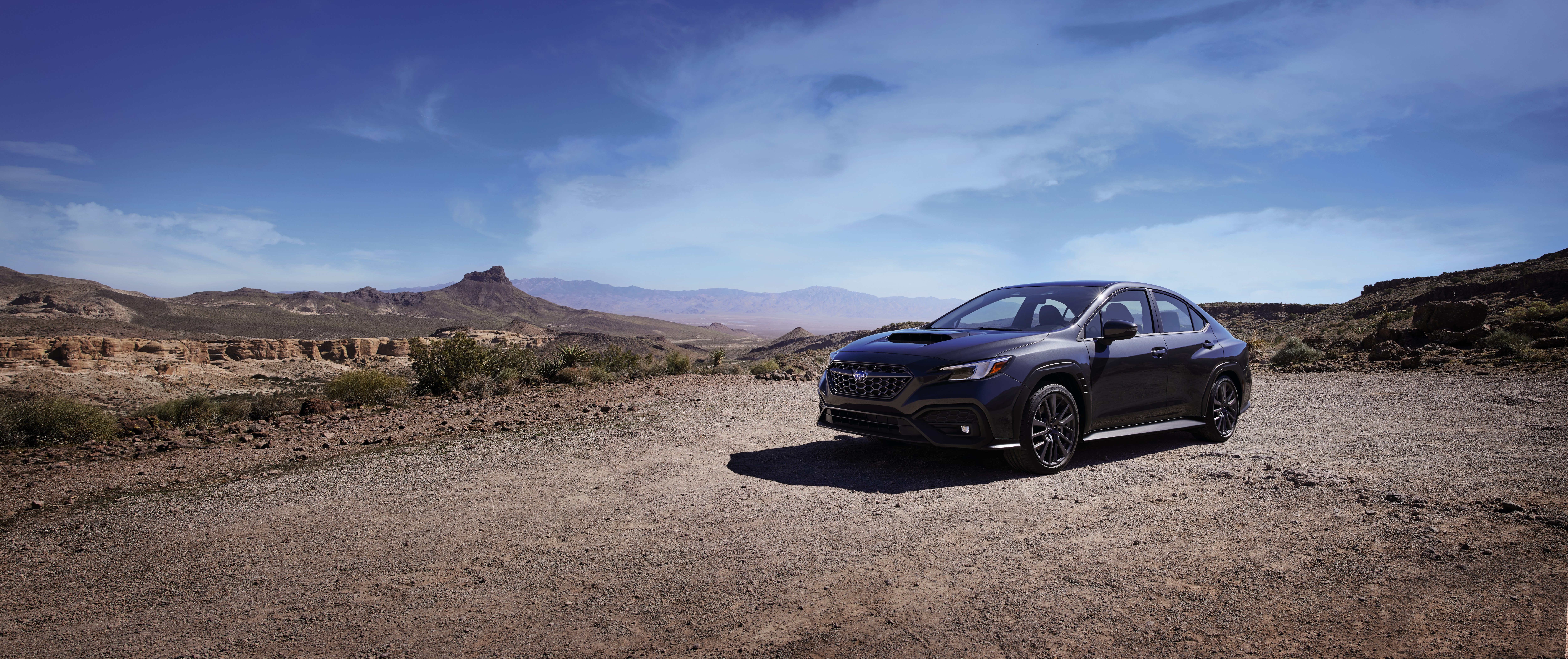 Subaru WRX GT Sport Car in Desert Landscape HD Wallpaper