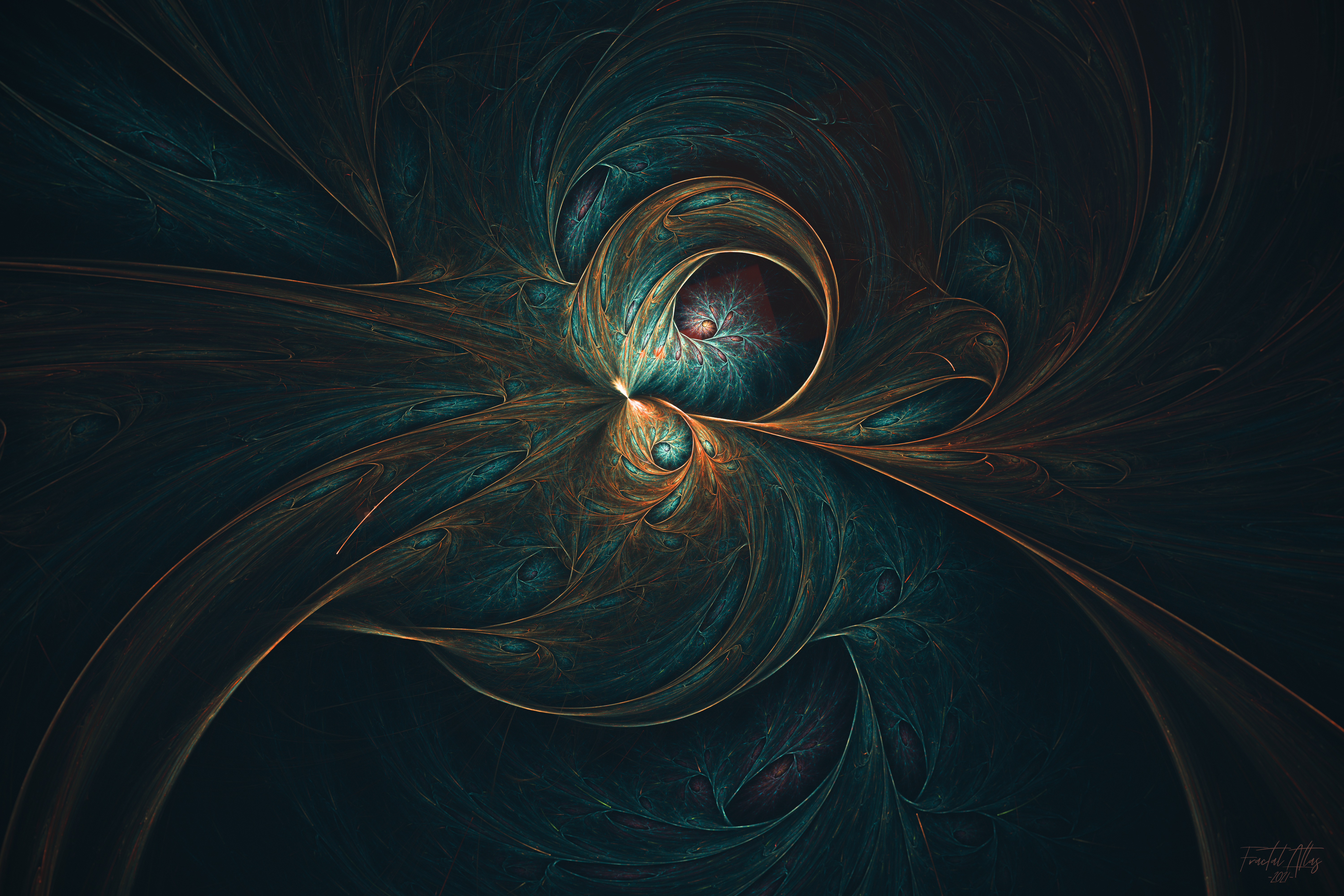Mystical Abandoned Lair with Spiraling Patterns HD Wallpaper