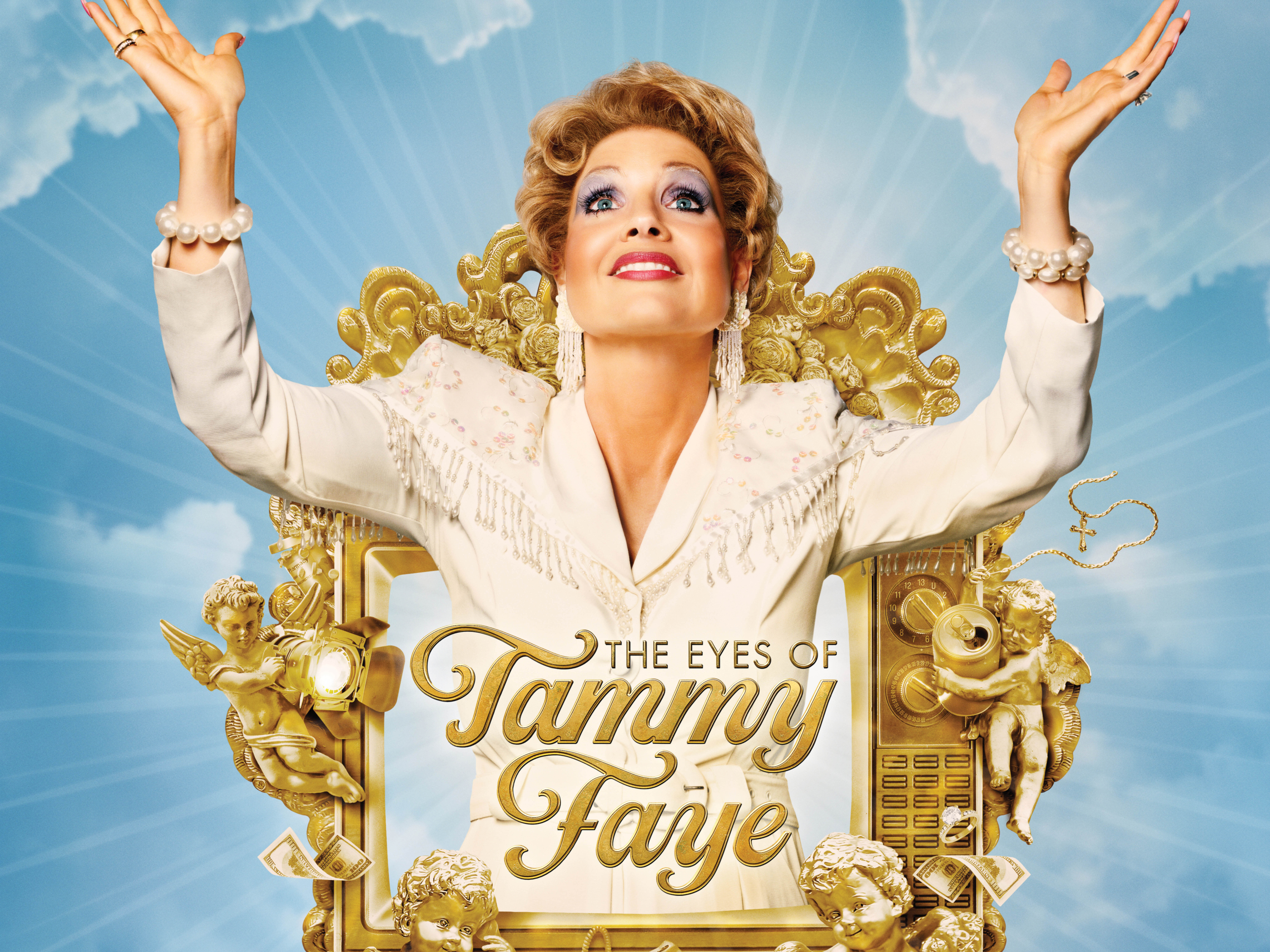 Jessica Chastain in The Eyes Of Tammy Faye poster HD Wallpaper