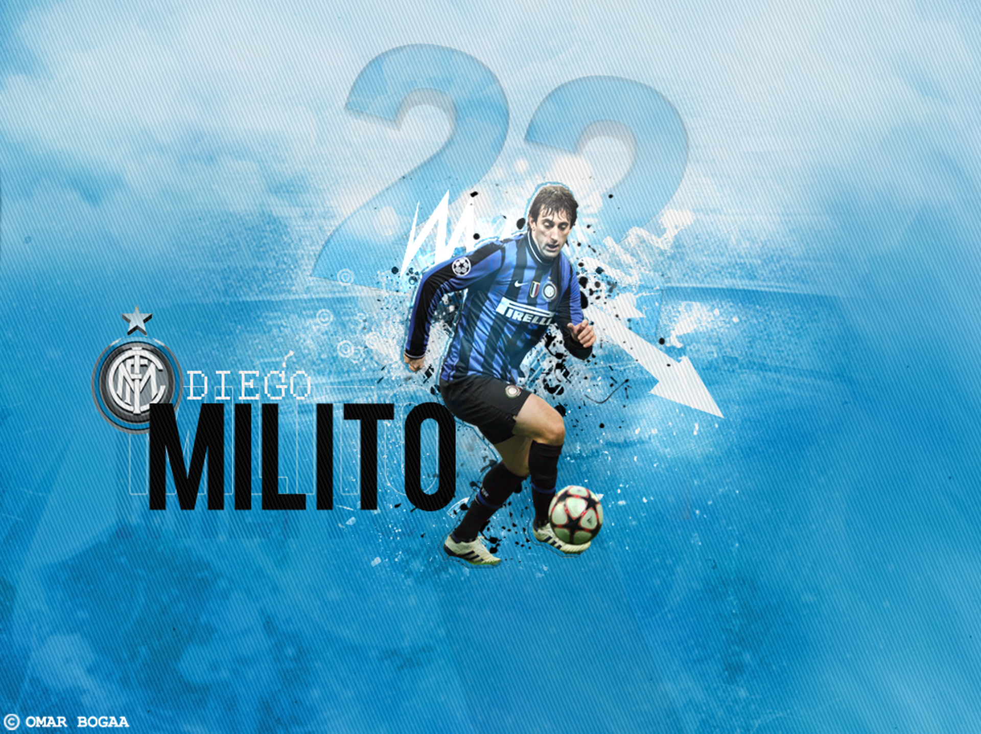 Diego Milito Inter Milan Number 22 HD Wallpaper
