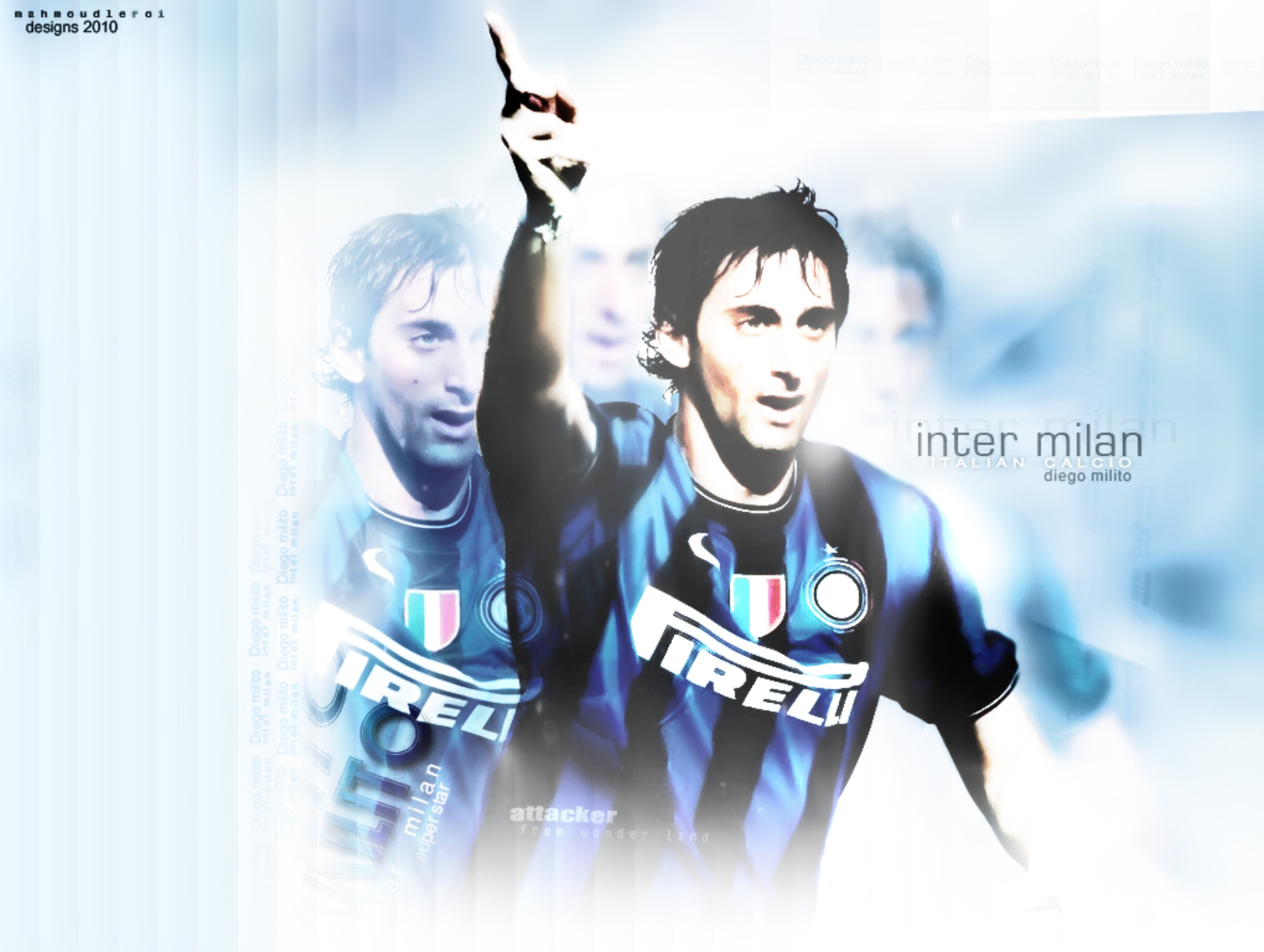 Diego Milito celebrating for Inter Milan HD Wallpaper
