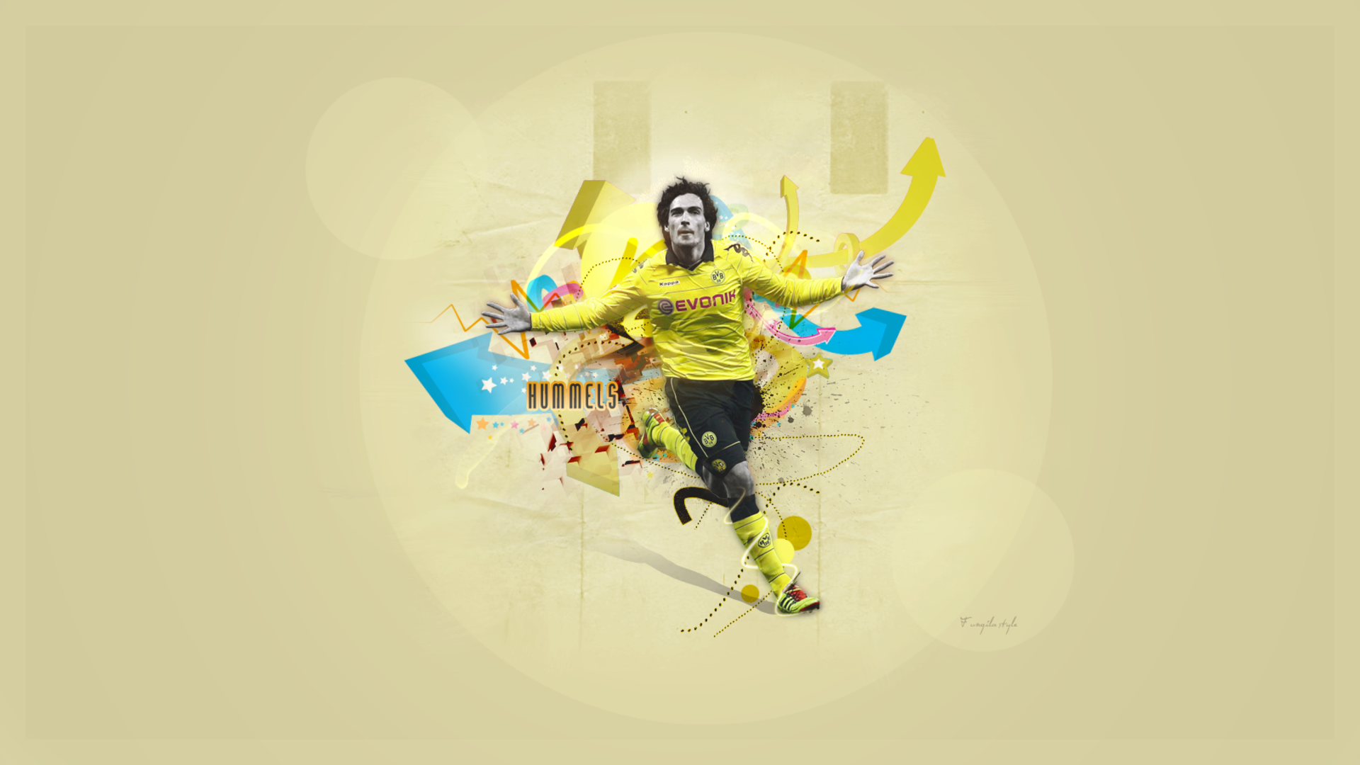Mats Hummels Borussia Dortmund Dynamic Art HD Wallpaper