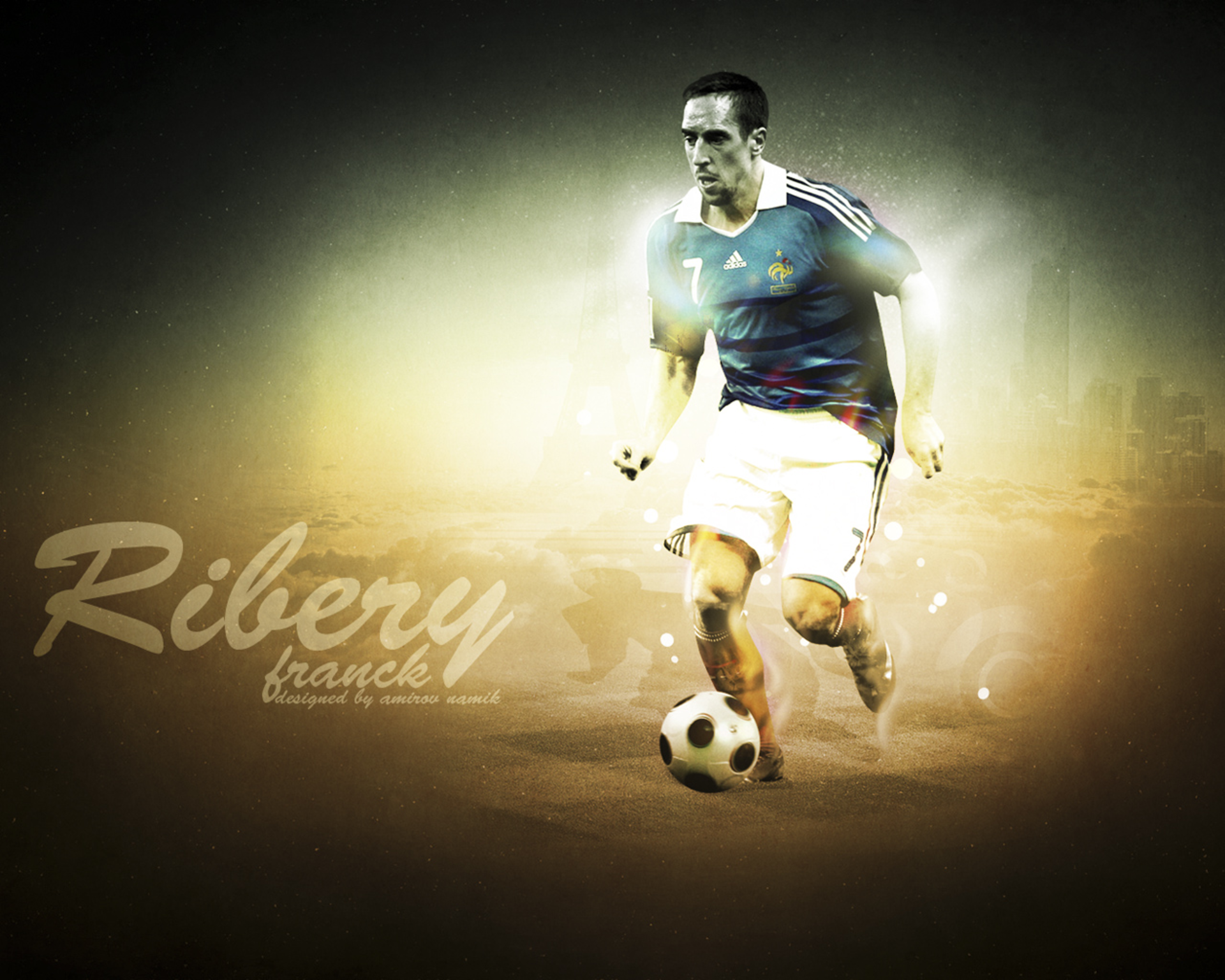 Franck Ribéry Dribbling for France National Team HD Wallpaper
