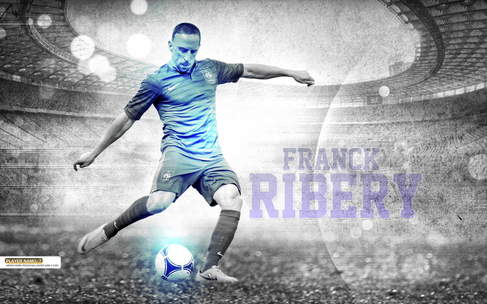 Franck Ribéry Action Shot in Football Stadium HD Wallpaper