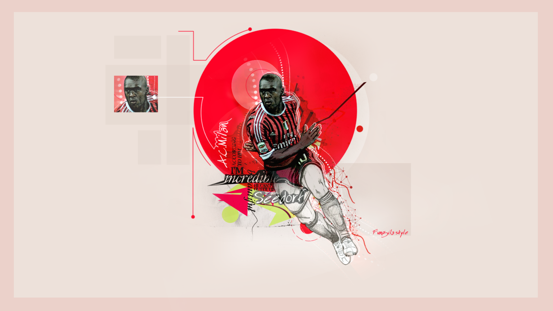 Clarence Seedorf A.C. Milan Stylized Art HD Wallpaper