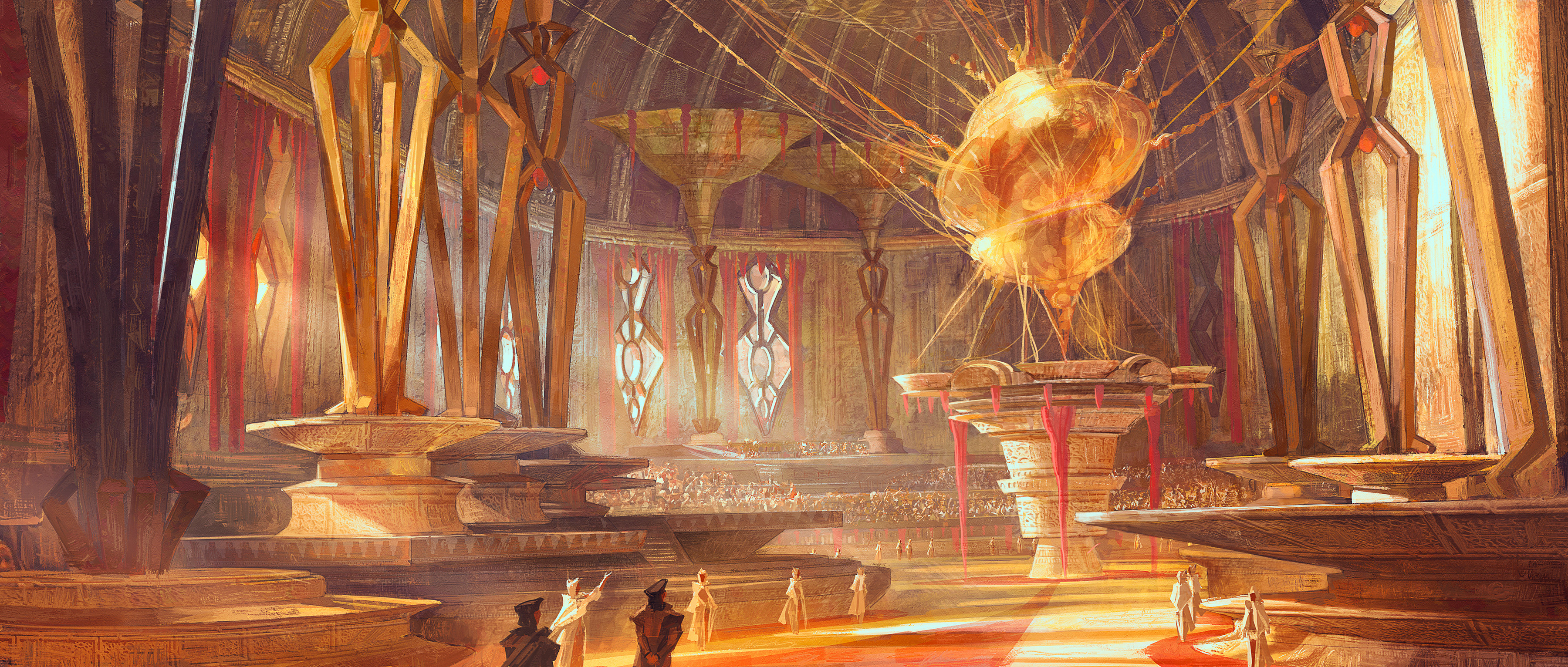 The Royal Cocoon: Grand Golden Hall HD Wallpaper