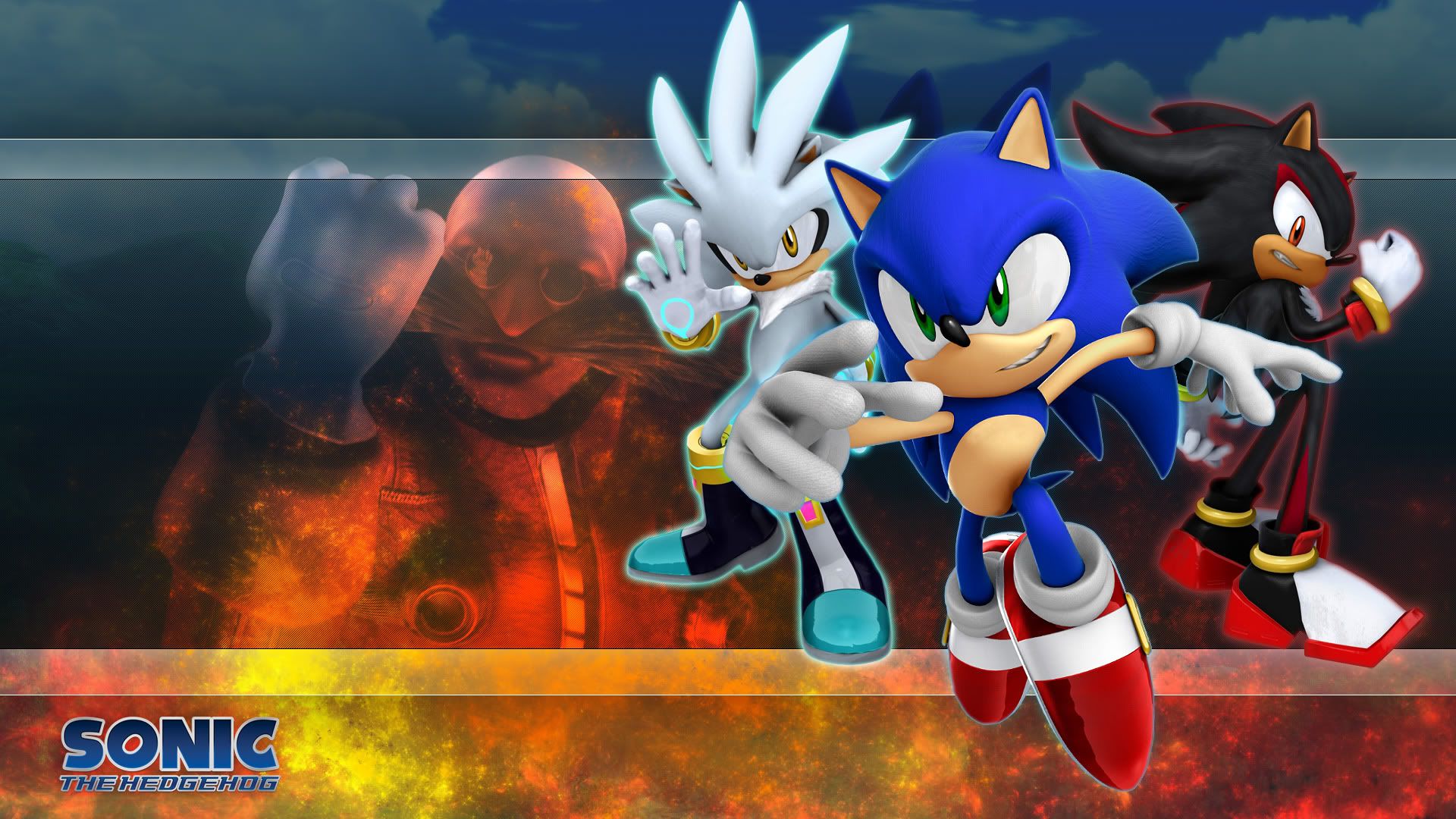 Sonic, Silver, Shadow from Sonic The Hedgehog (2006) HD Wallpaper