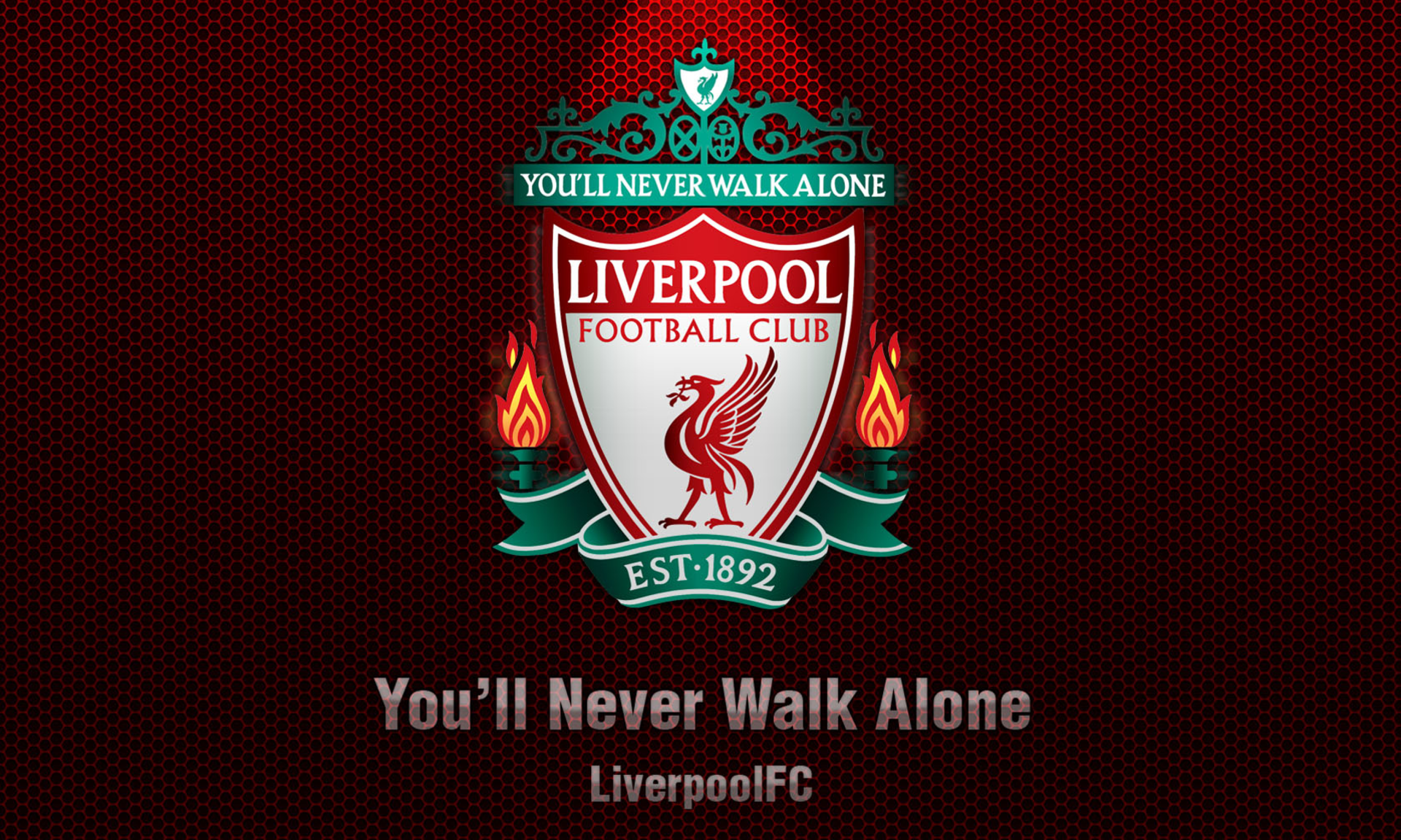 Liverpool F.C. Logo with You'll Never Walk Alone Motto HD Wallpaper