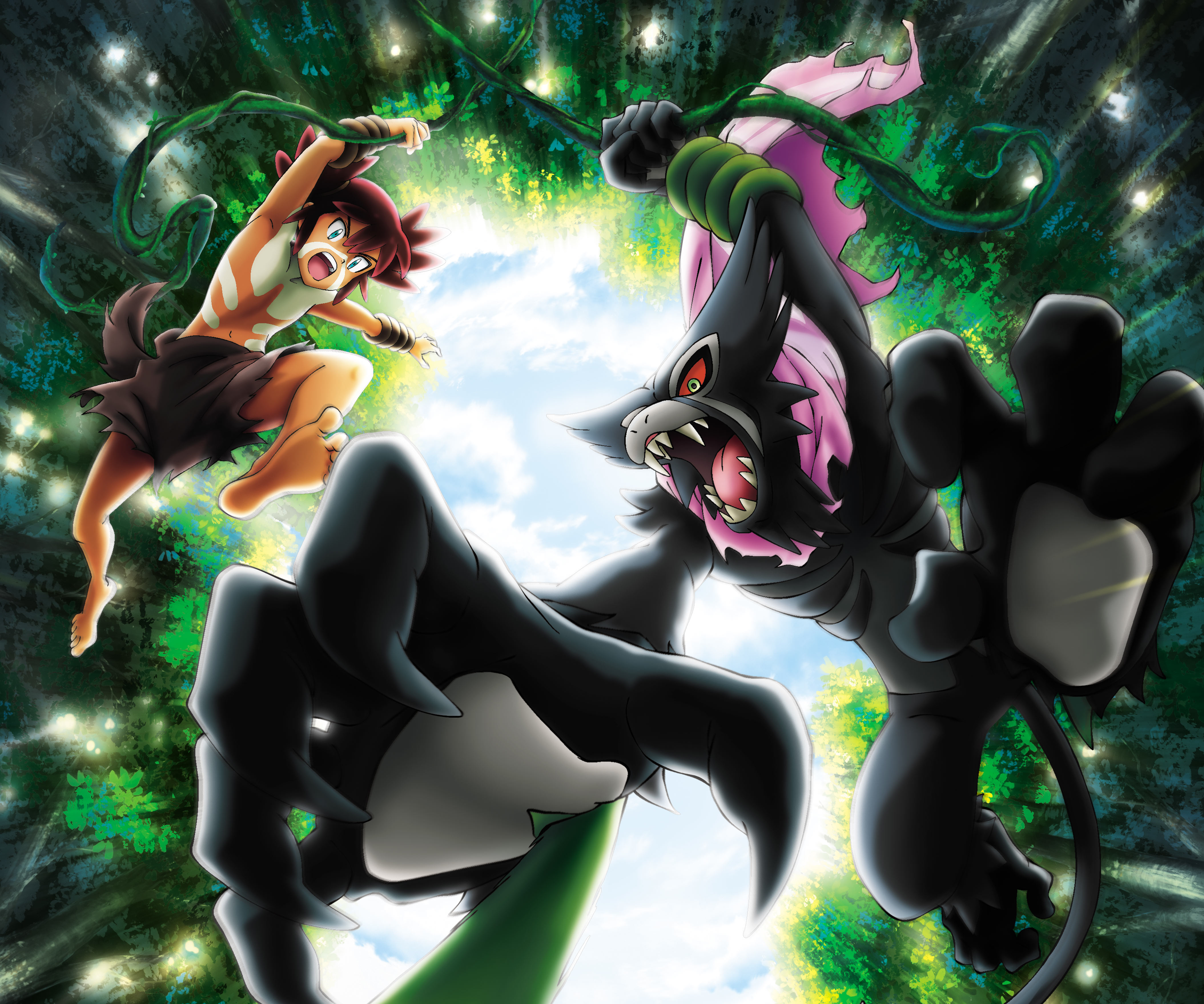 Coco and Zarude in Pokémon: Secrets of the Jungle HD Wallpaper