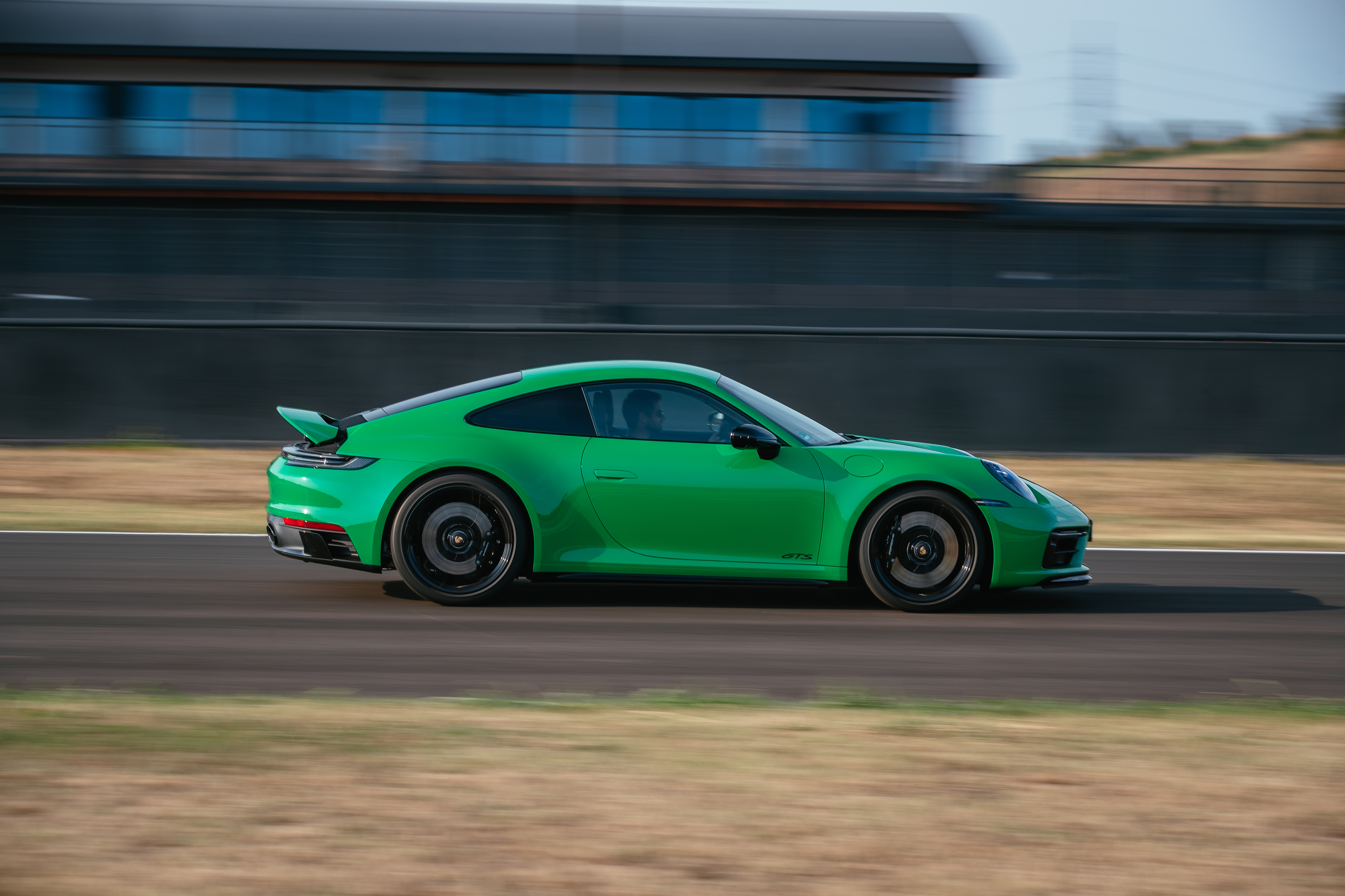 Vibrant Green Porsche 911 Carrera GTS on Track HD Wallpaper