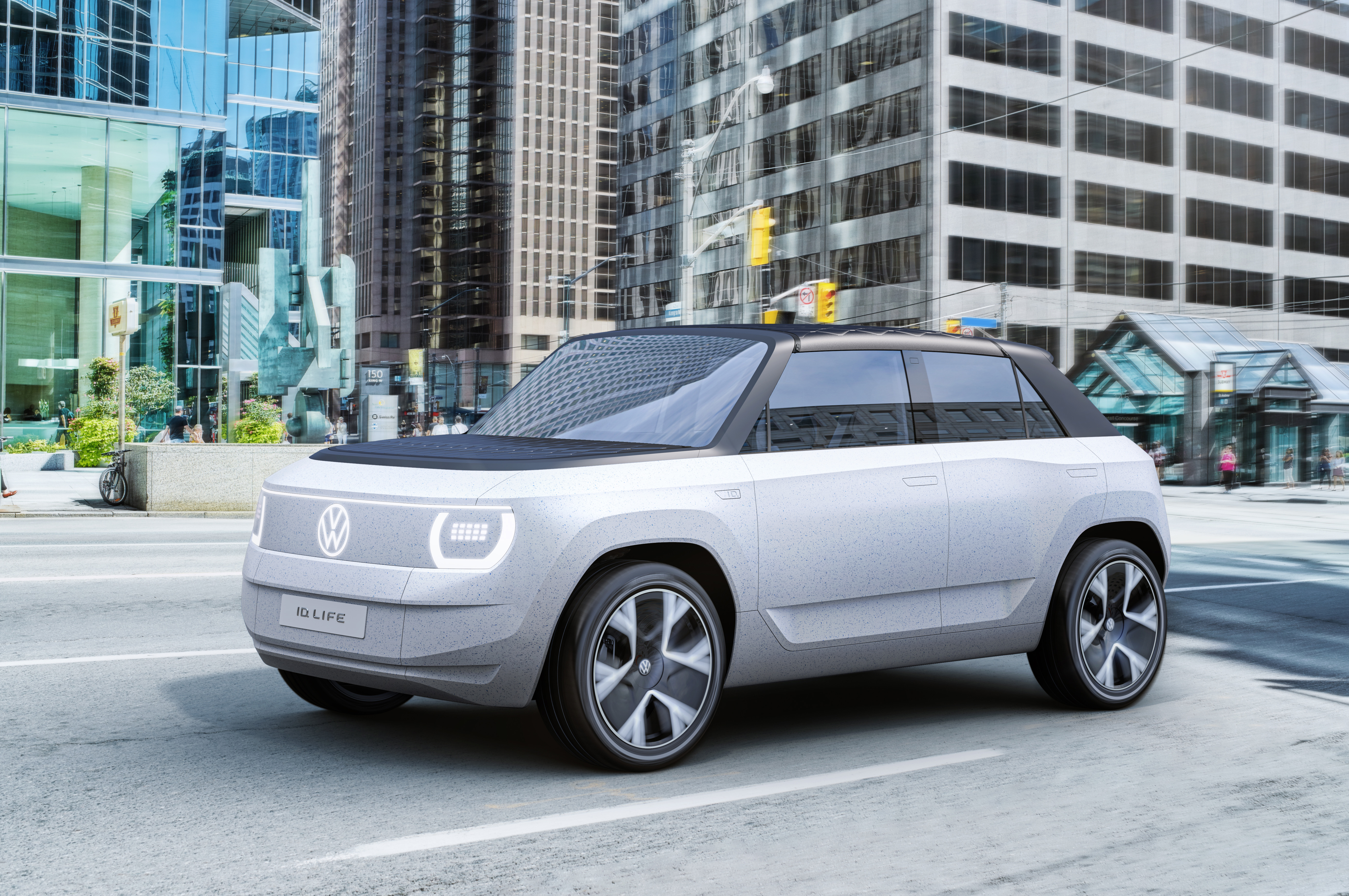 Volkswagen I.D. LIFE Electric Concept Car in City HD Wallpaper