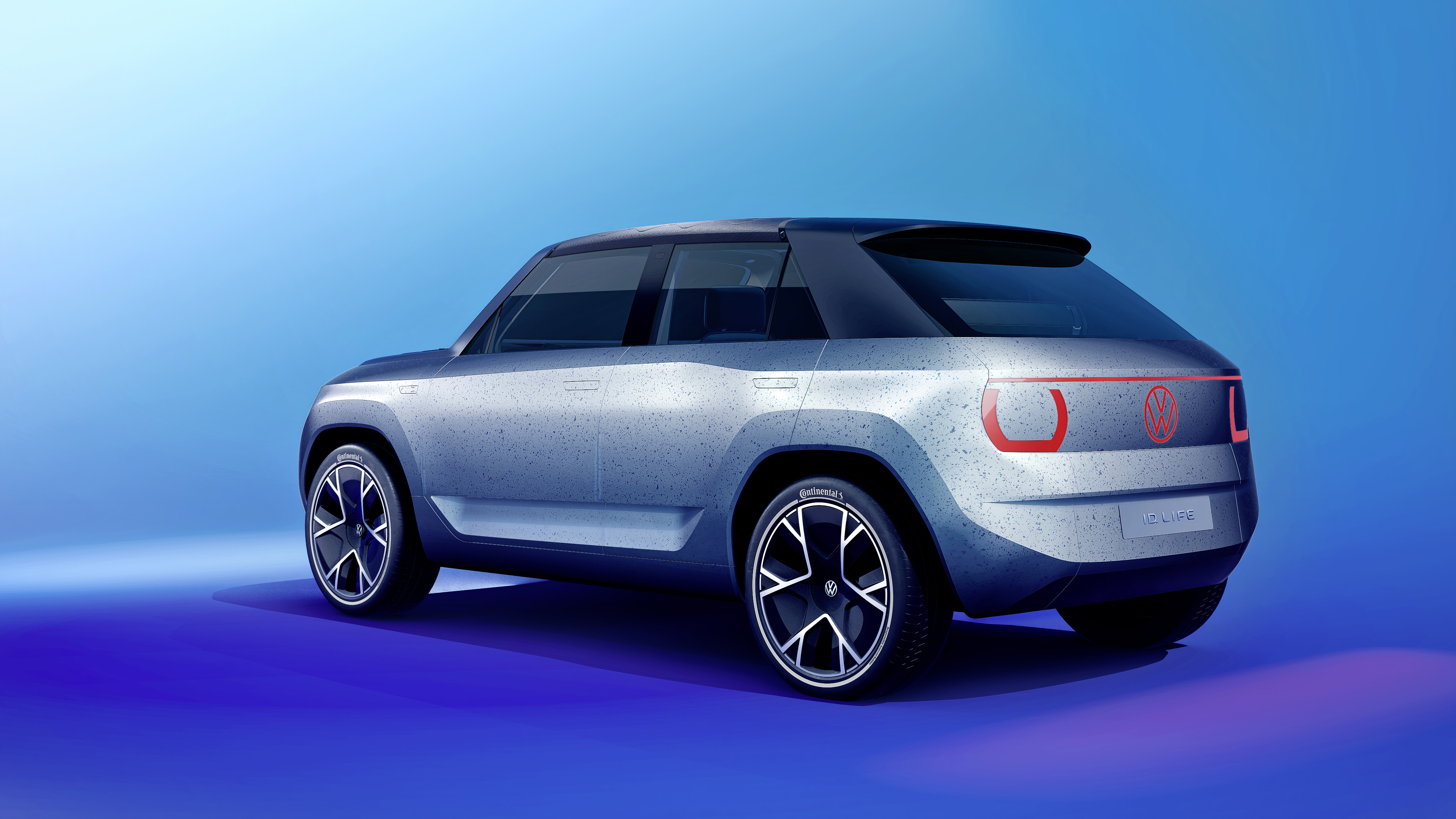 Rear view of Volkswagen I.D. LIFE electric concept car HD Wallpaper