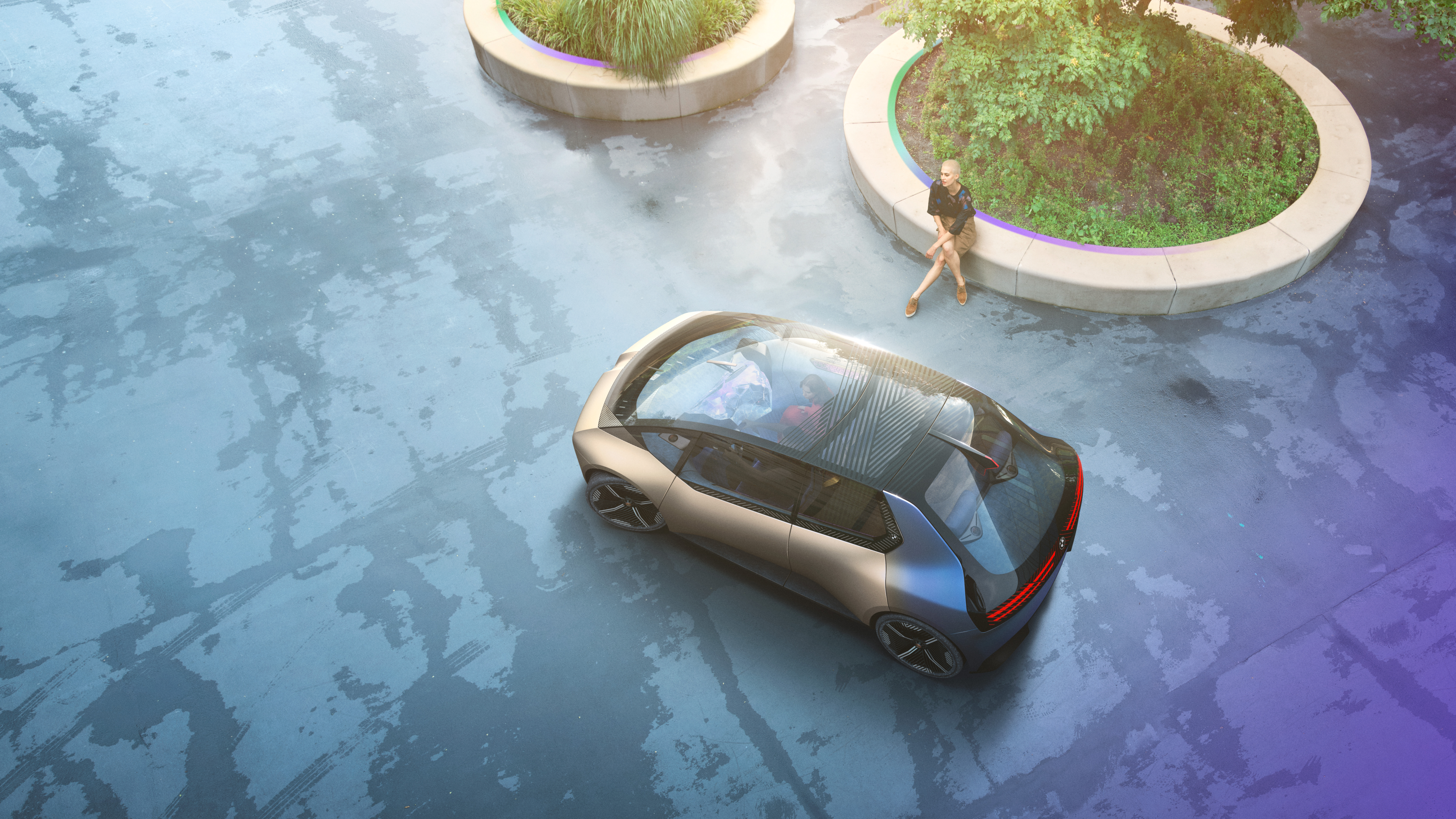 BMW I Vision Circular electric concept car overhead view HD Wallpaper