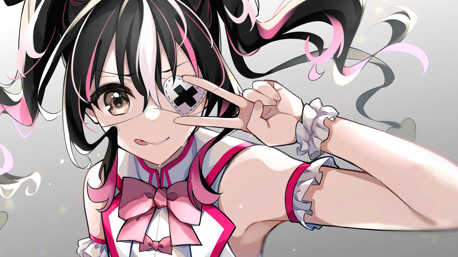 The Detective Is Already Dead: Saikawa Yui peace sign, eyepatch HD Wallpaper
