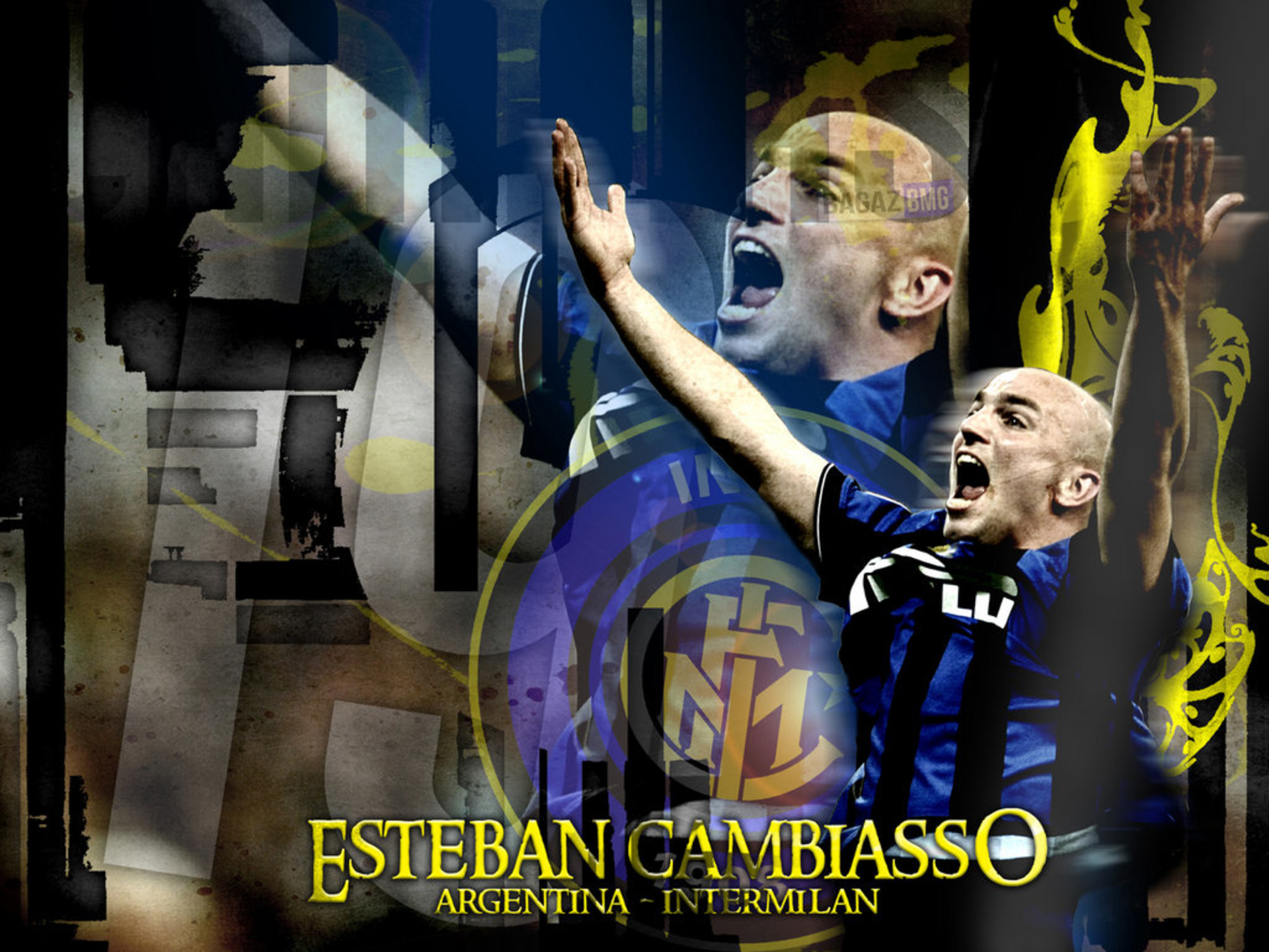 Esteban Cambiasso Inter Milan Celebration Art HD Wallpaper