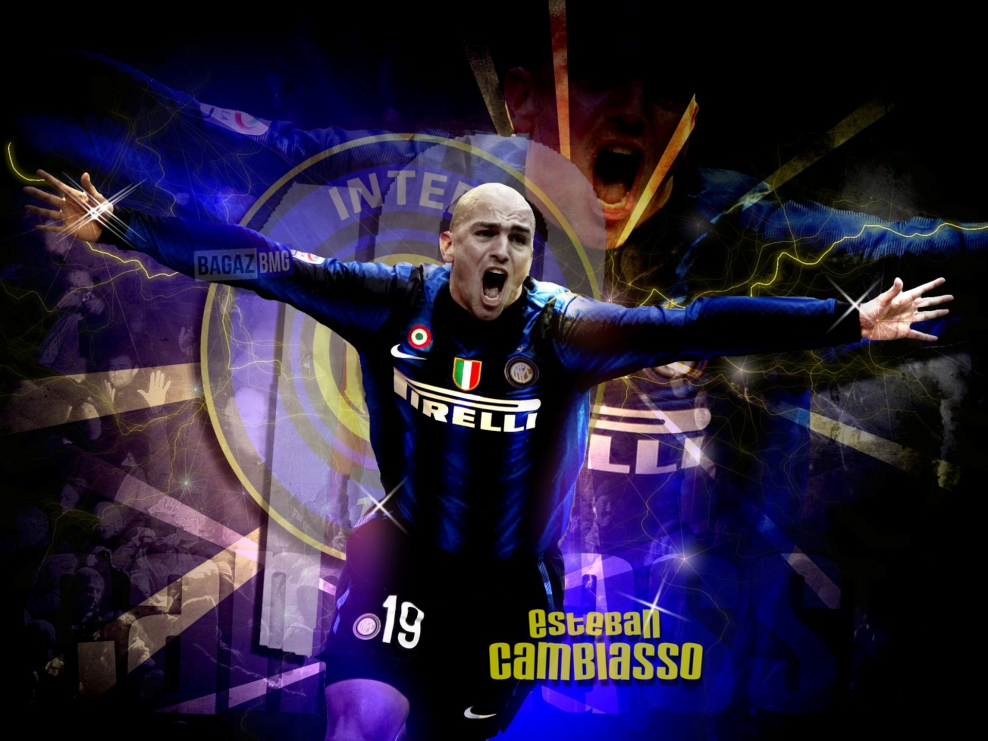 Esteban Cambiasso Inter Milan Football Celebration HD Wallpaper
