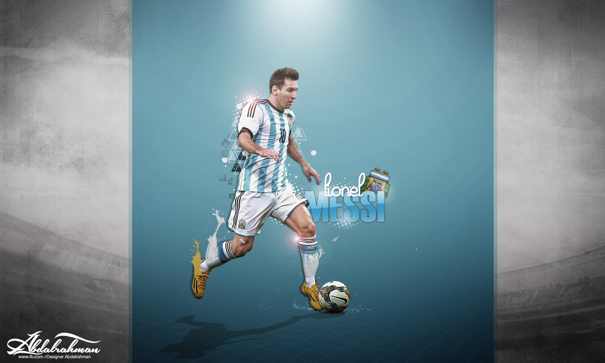 Lionel Messi in Argentina Football Kit HD Wallpaper