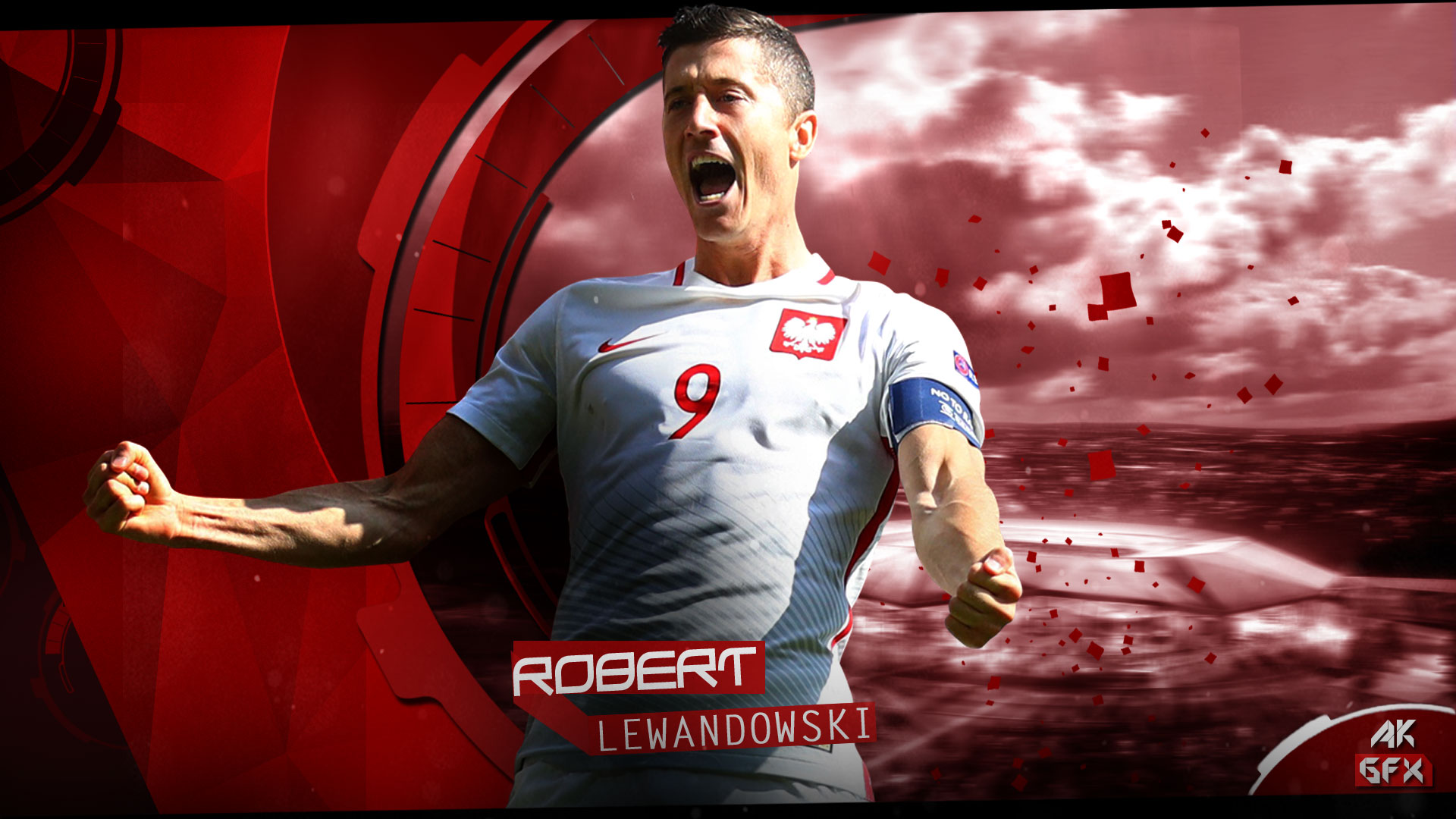 Robert Lewandowski celebrates for Poland National Football Team HD Wallpaper