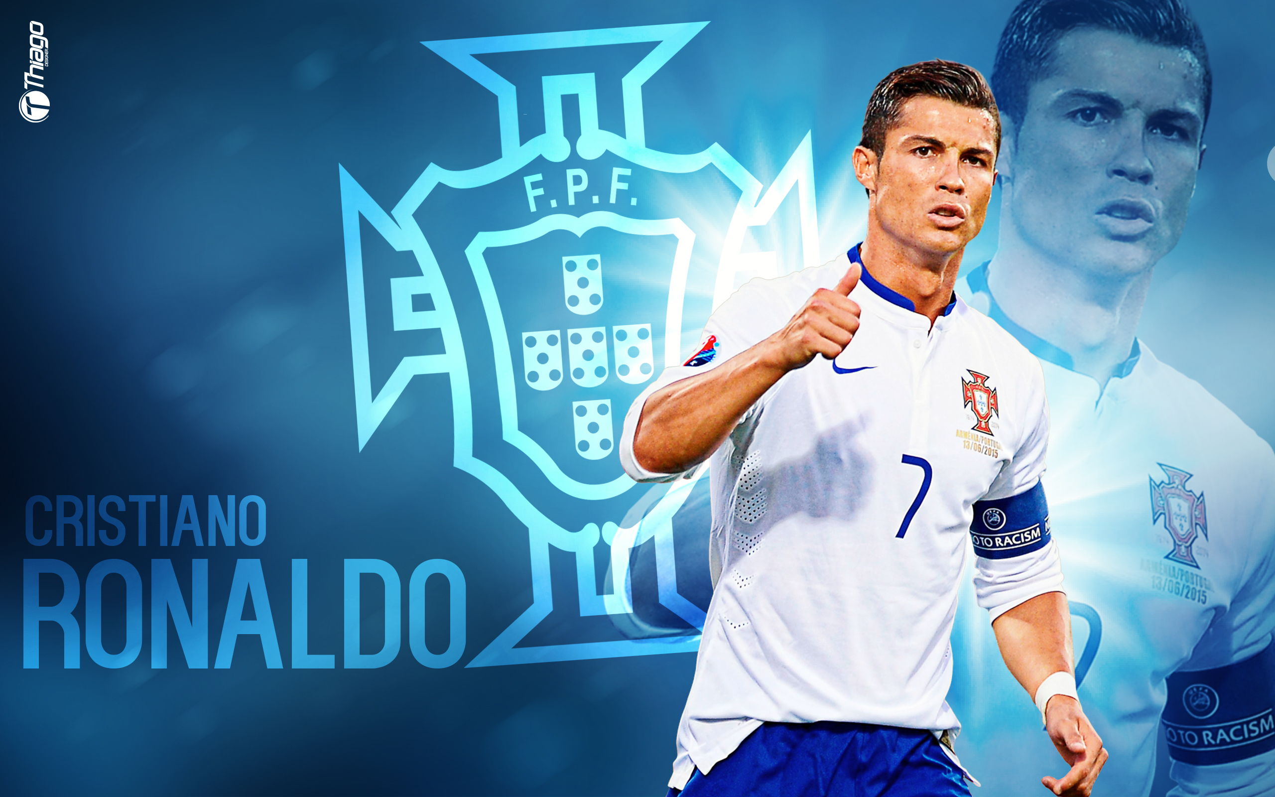 Cristiano Ronaldo Portugal National Team FPF Logo HD Wallpaper