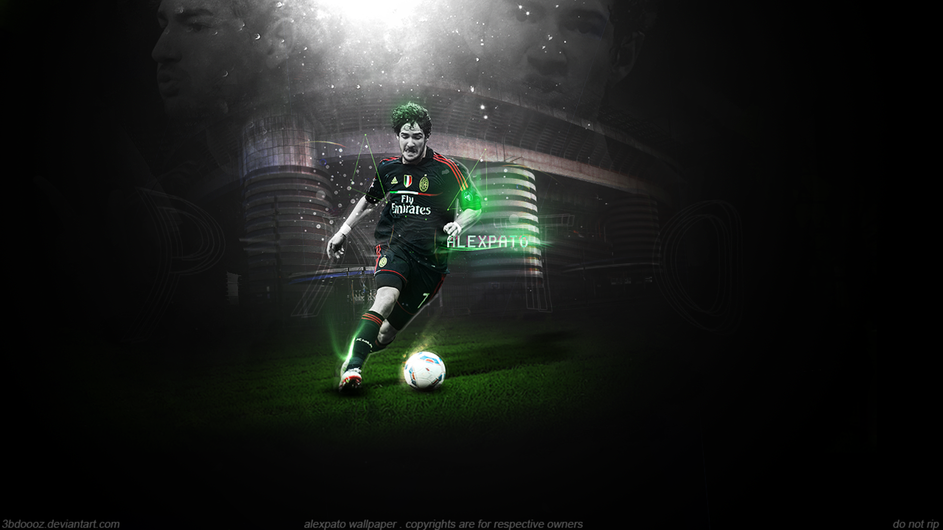 Alexandre Pato dribbling for A.C. Milan HD Wallpaper