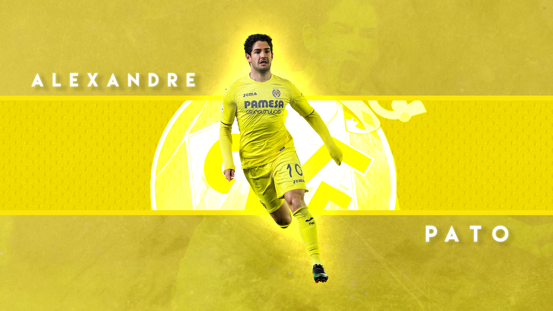Alexandre Pato in Villarreal CF yellow kit HD Wallpaper