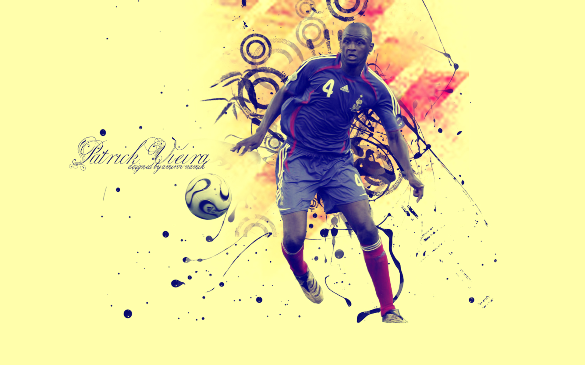 Patrick Vieira playing for France National Football Team HD Wallpaper