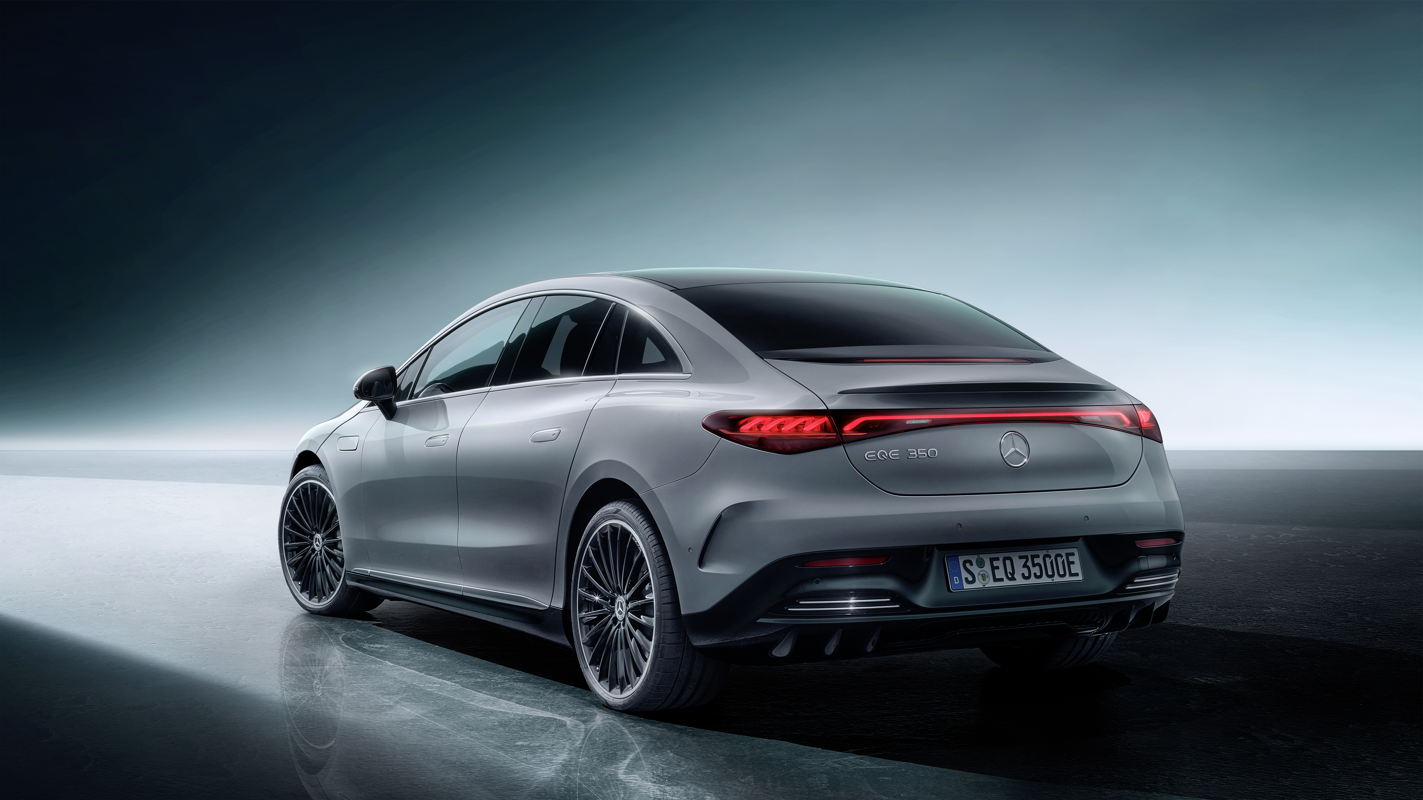 Mercedes-Benz EQE 350 Luxury Electric Car Rear View HD Wallpaper