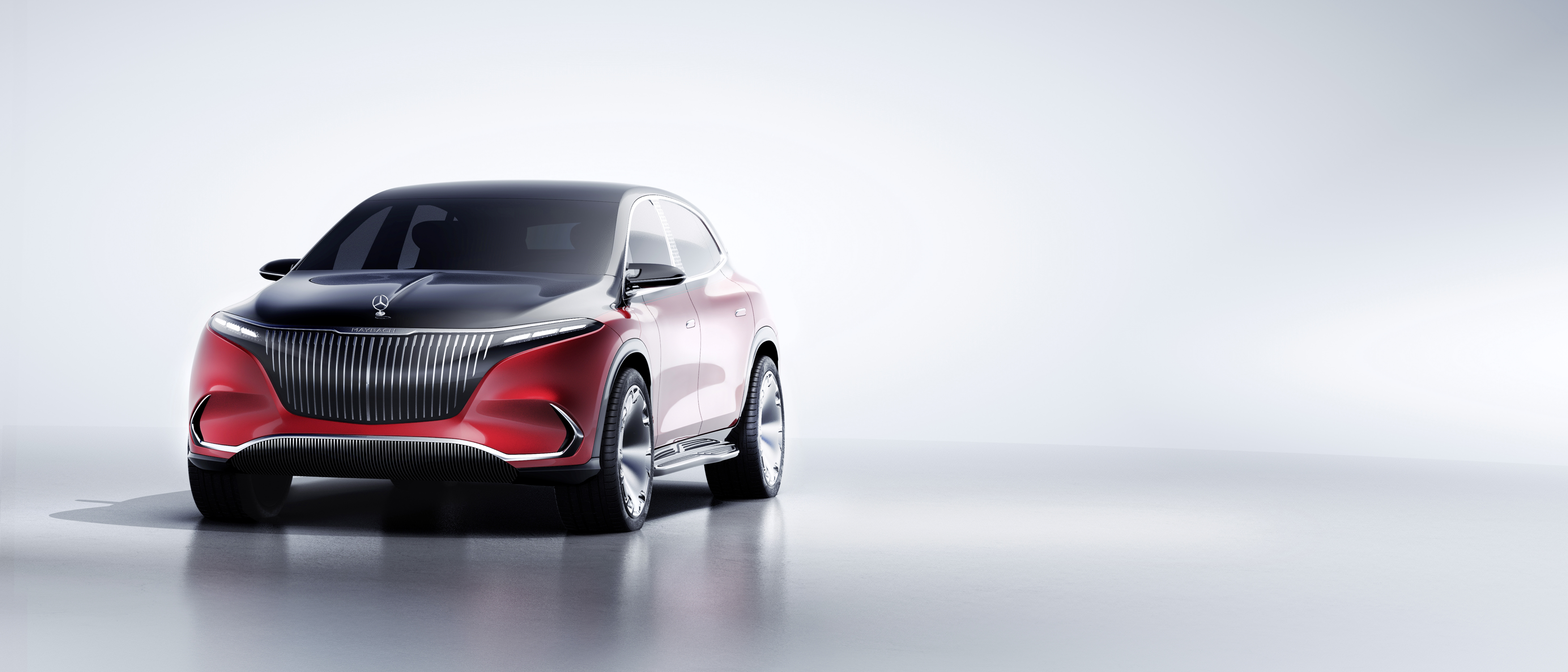 Red Mercedes-Maybach EQS Luxury SUV HD Wallpaper