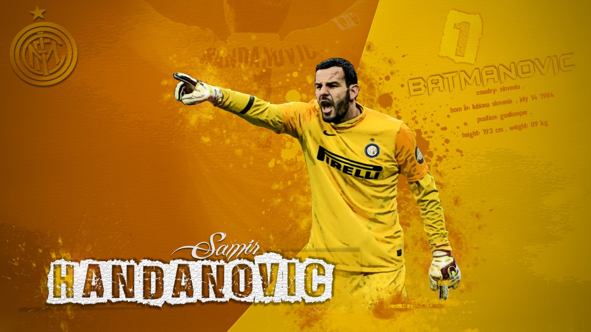 Samir Handanović 'Batmanovic' Inter Milan Goalkeeper HD Wallpaper