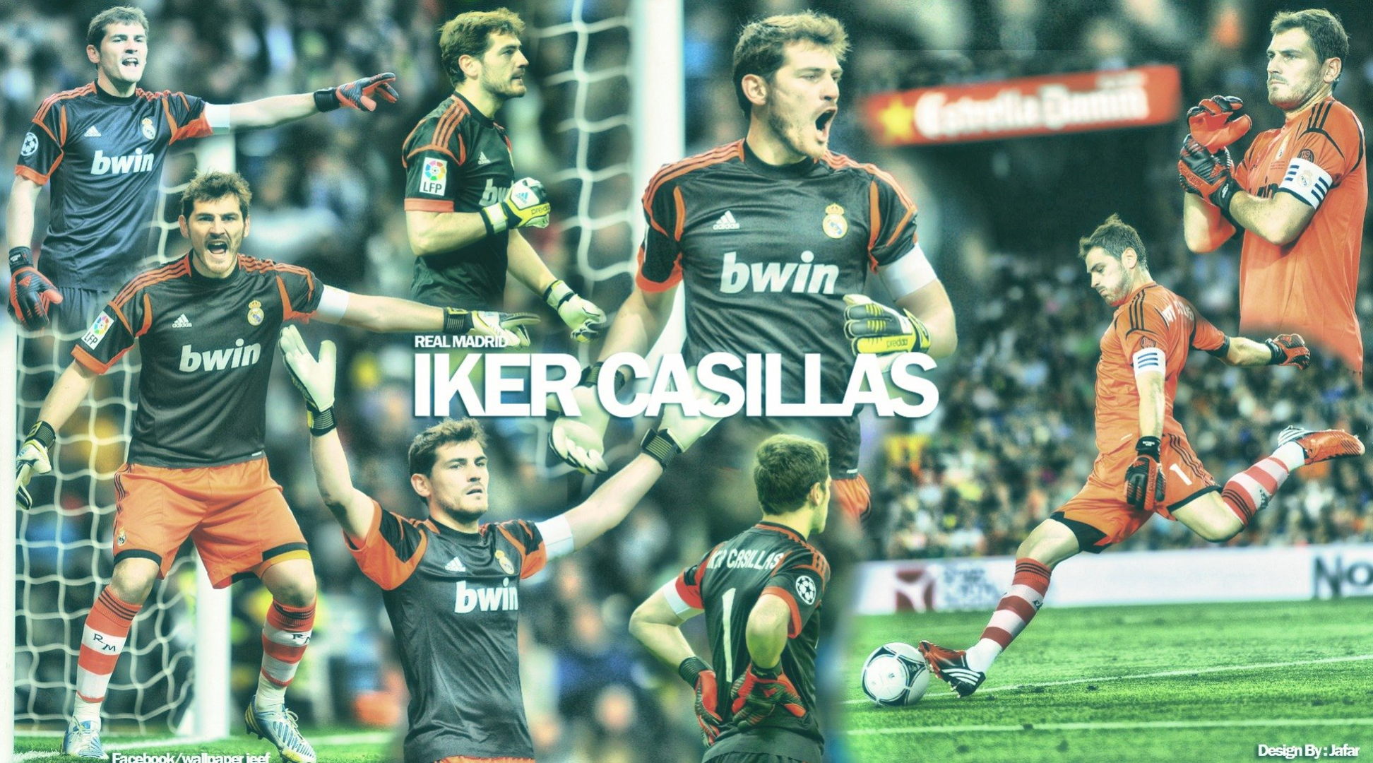 Iker Casillas Real Madrid Goalkeeper Action Collage HD Wallpaper