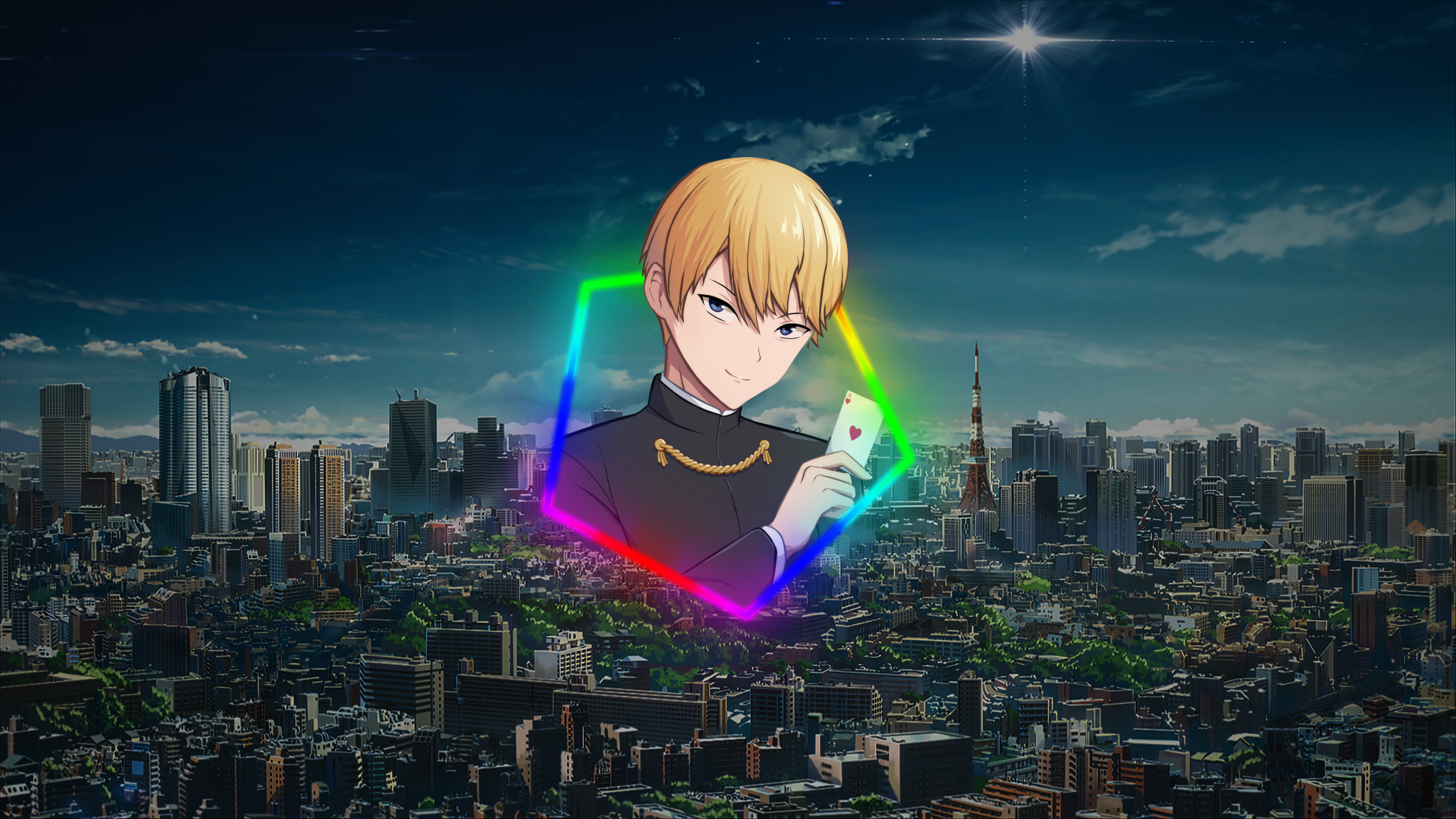 Kaguya-sama Miyuki Shirogane in Colorful Frame City HD Wallpaper